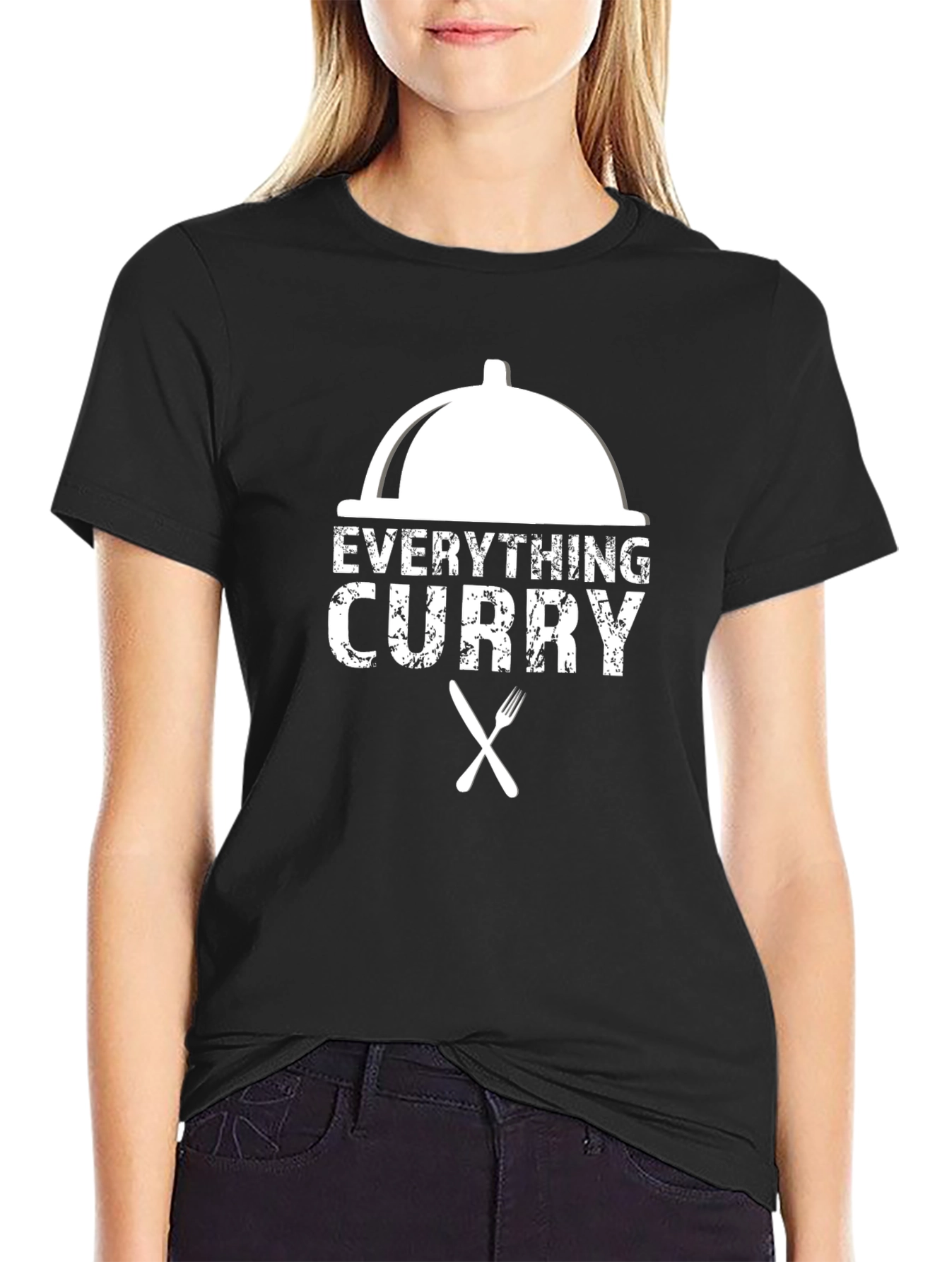 Black Everything Curry T-Shirt - Foodie Design view 2