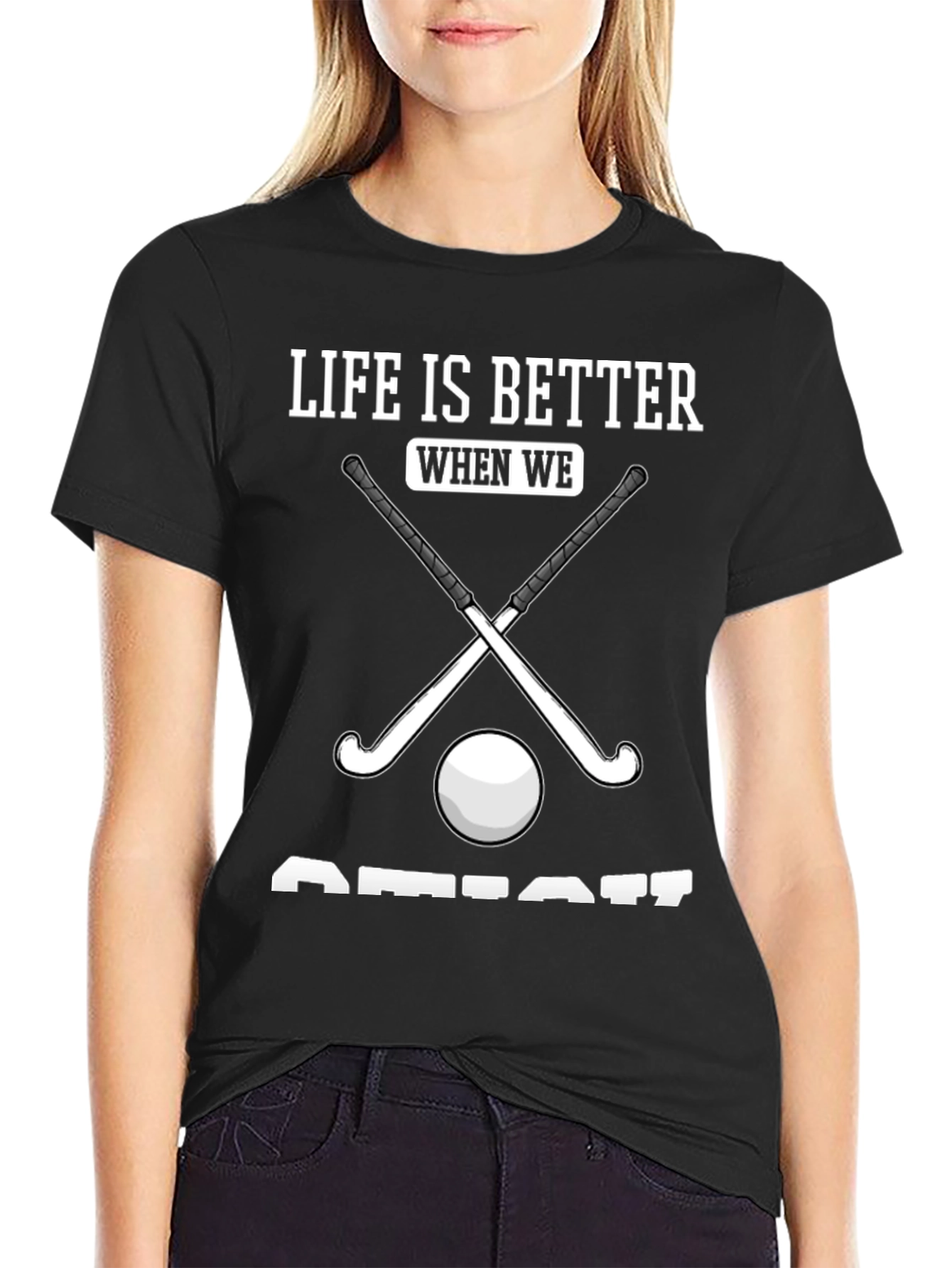 Black Hockey is Better T-Shirt view 2