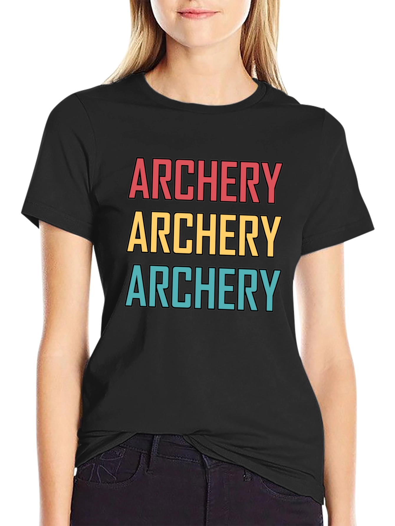 Black Archery Graphic Tee - Retro Style view 2