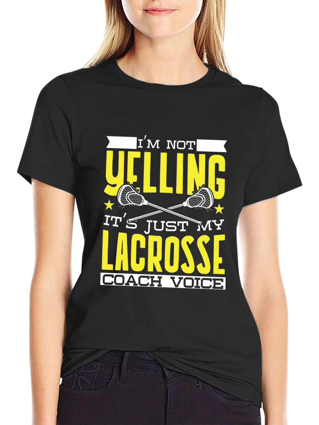 Black Lacrosse Coach Novelty Graphic T-Shirt view 2