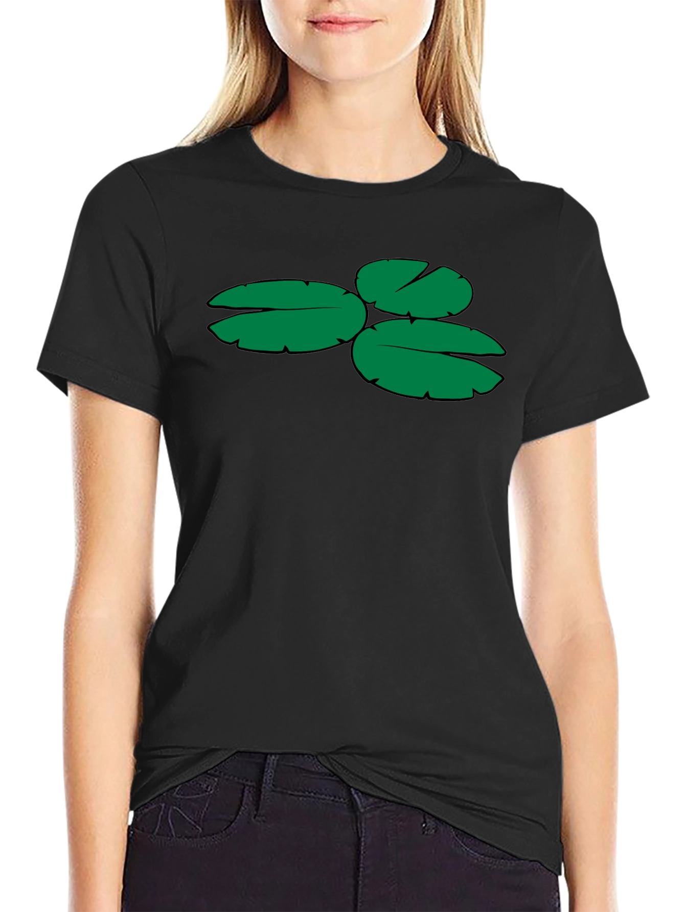 Black Lily Pad Graphic Tee - Soft Cotton Blend view 2