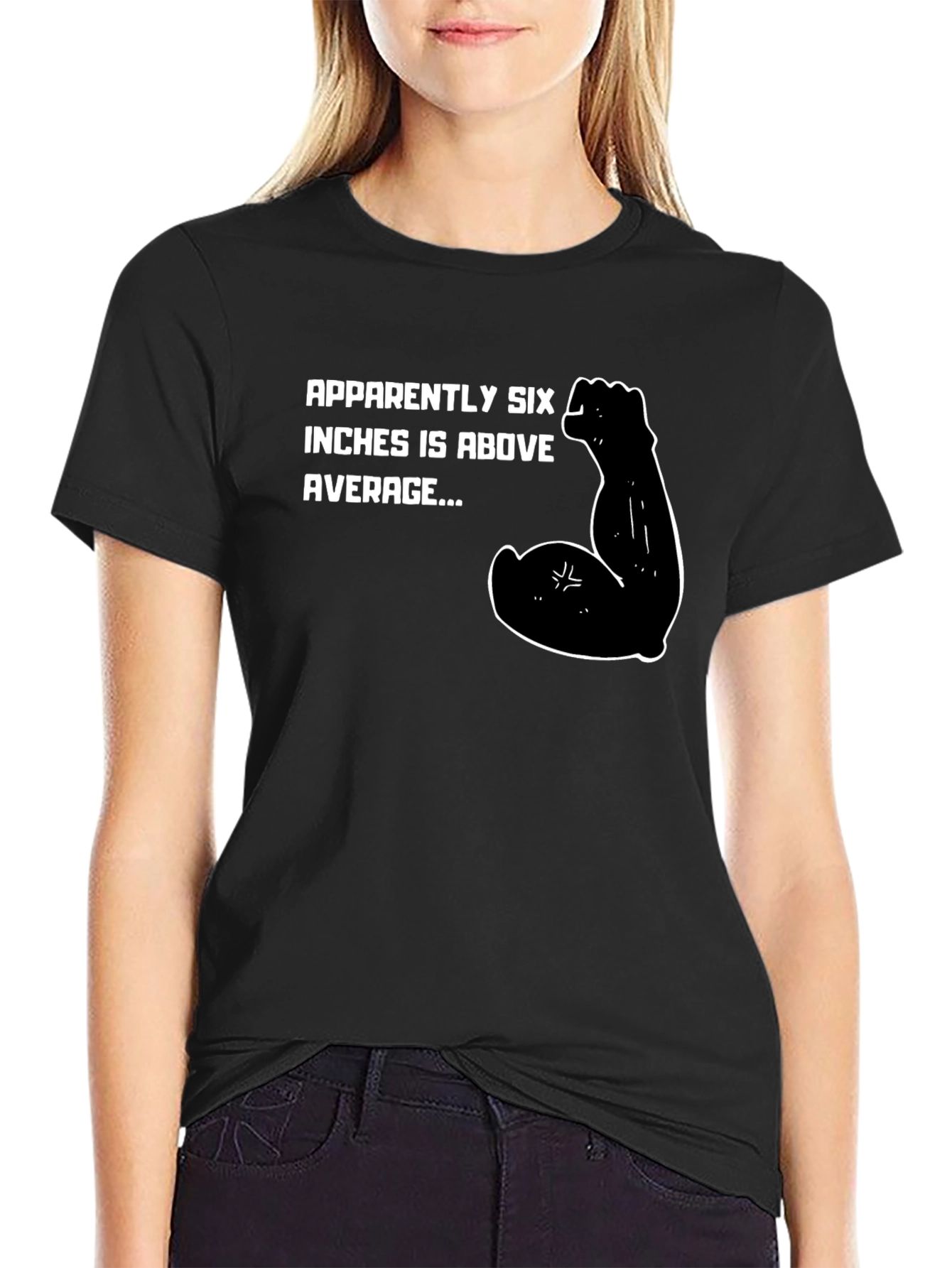 Black Six Inches Above Average Graphic T-Shirt view 2