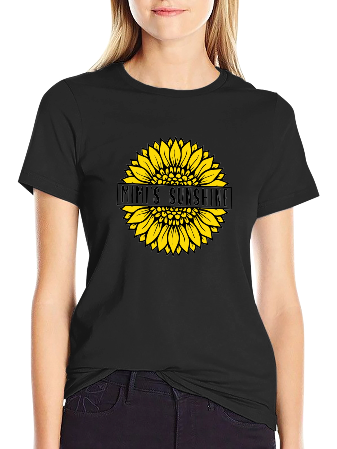 Black Mimi's Sunshine Sunflower Graphic Tee - Black view 2