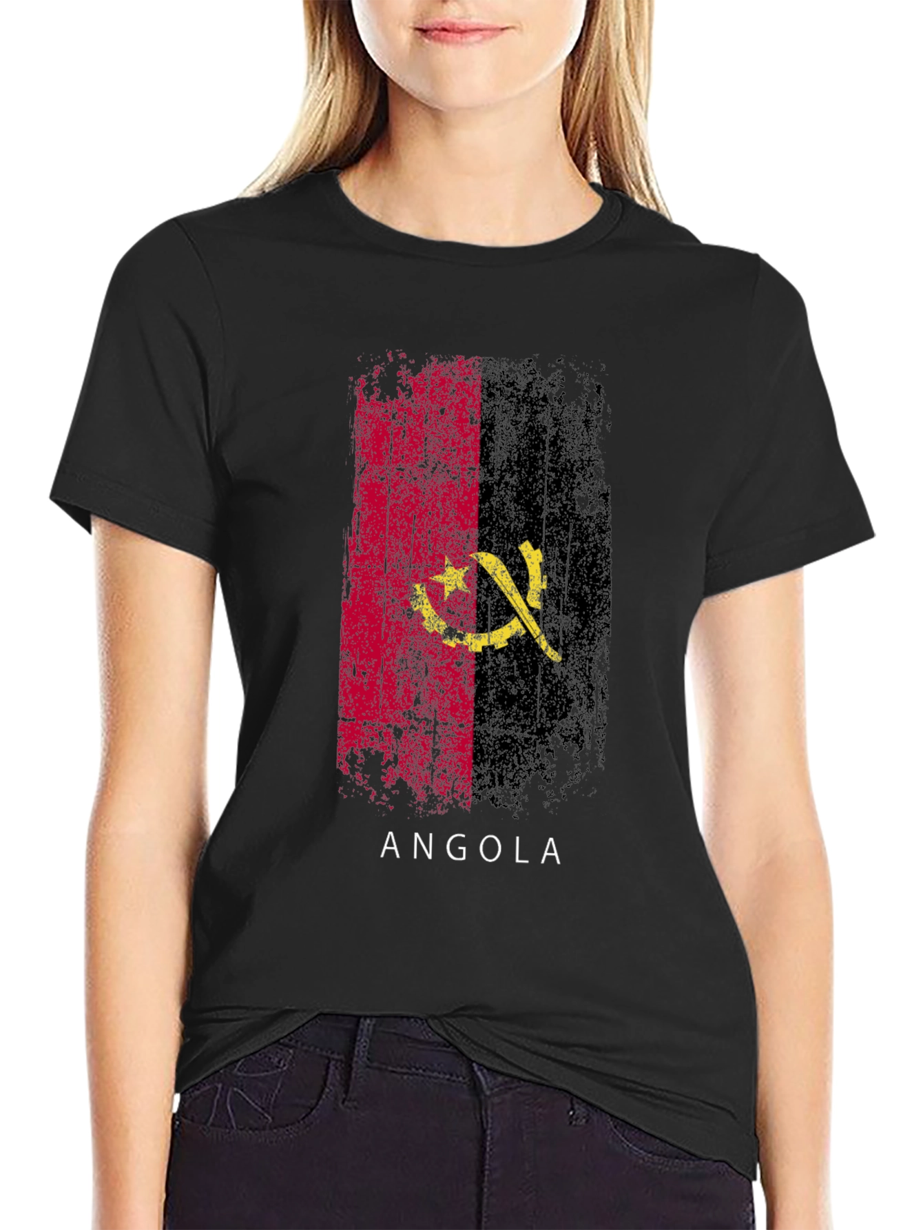 Angola Flag T-Shirt - Black Pride Tee - 2