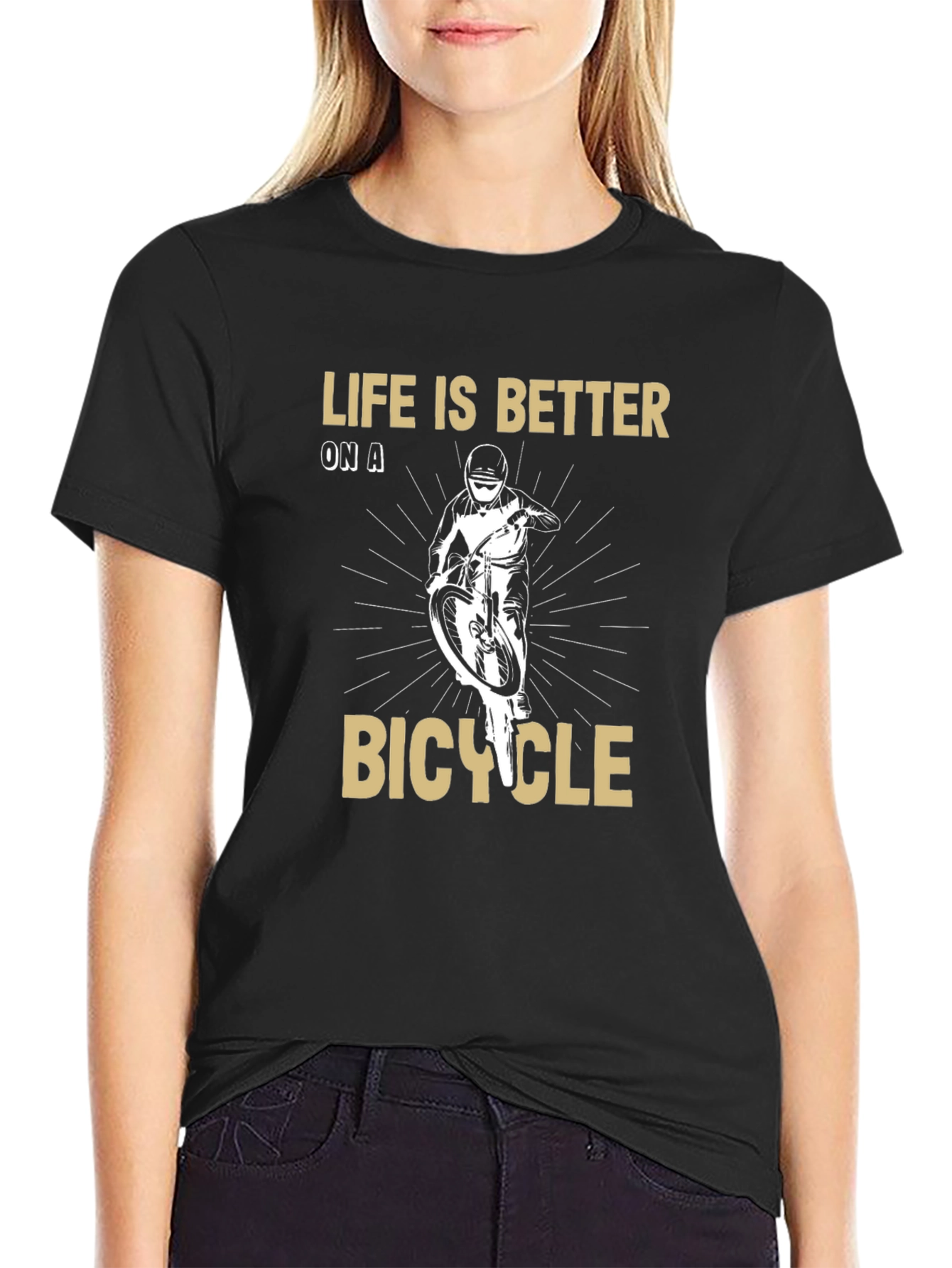 Black Life is Better on a Bicycle T-Shirt view 2
