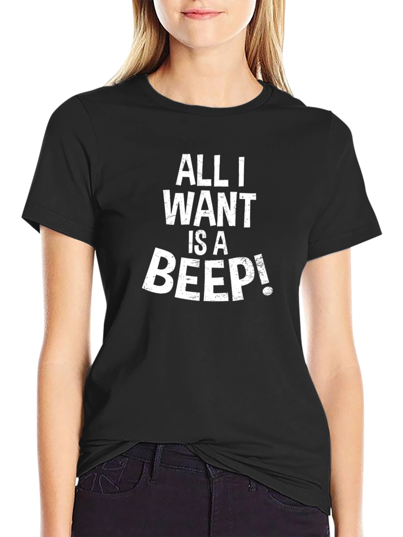 Black All I Want Is a Beep! Graphic Tee view 2