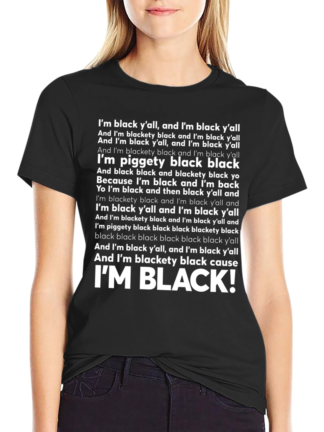 Black I'M BLACK! T-Shirt - Black Pride Graphic Tee view 2