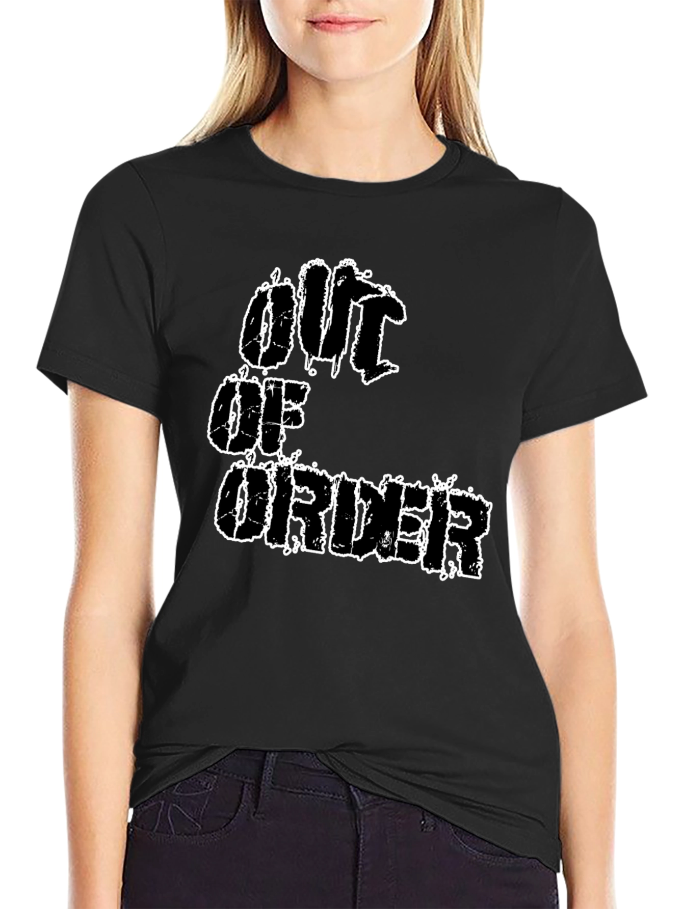 Black Out Of Order Graphic T-Shirt - Black view 2