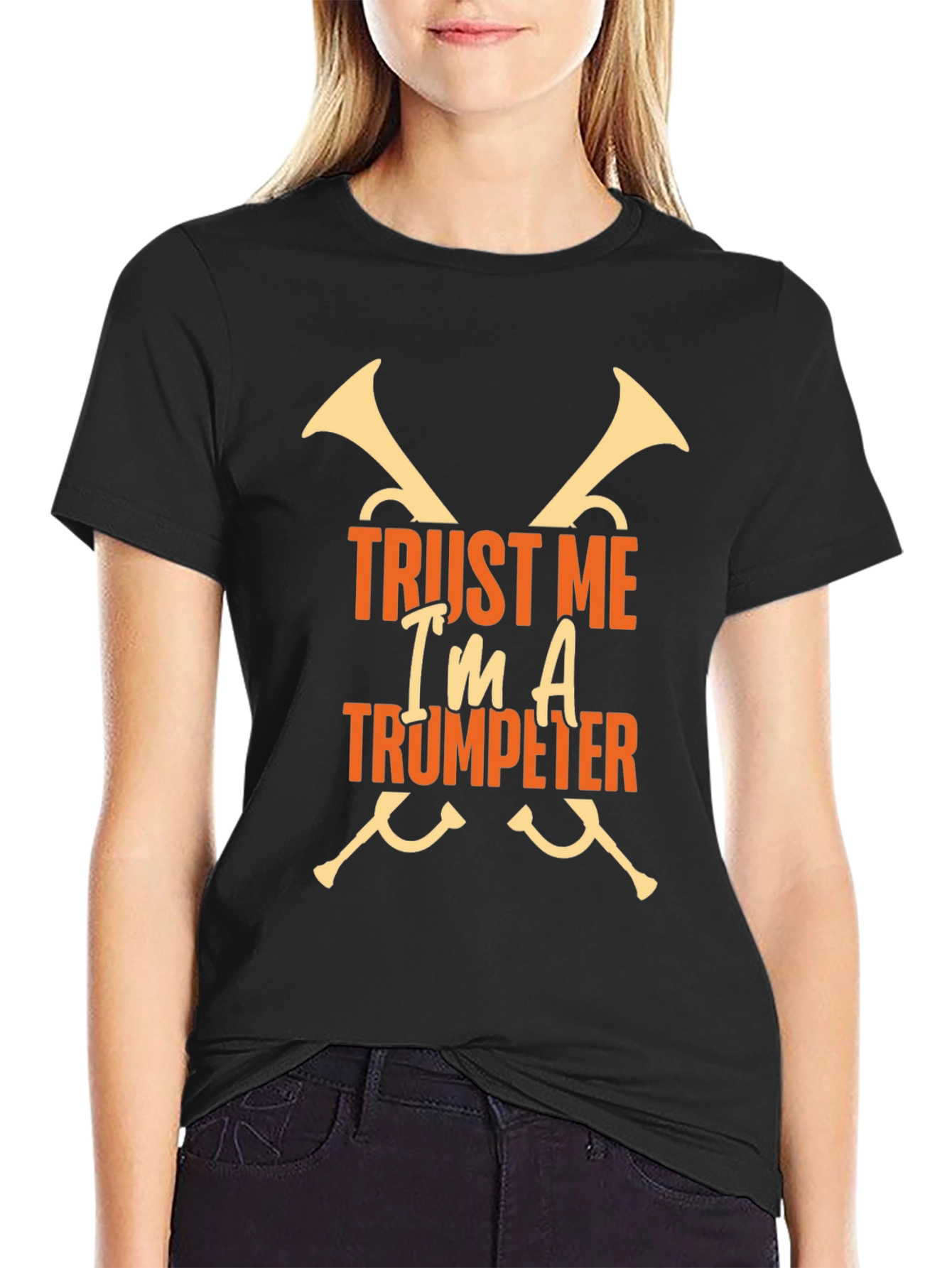 Black Trust Me I'm A Trumpeter Graphic T-Shirt view 2