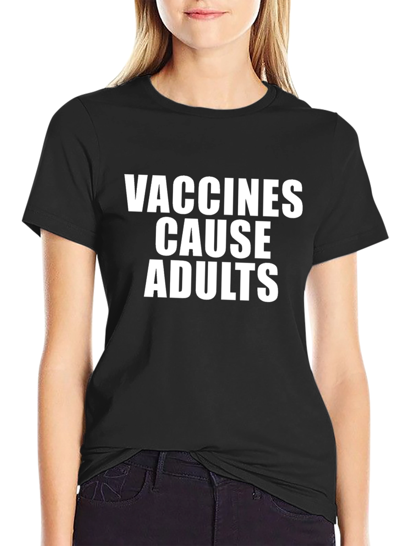 Black Vaccines Cause Adults T-Shirt view 2