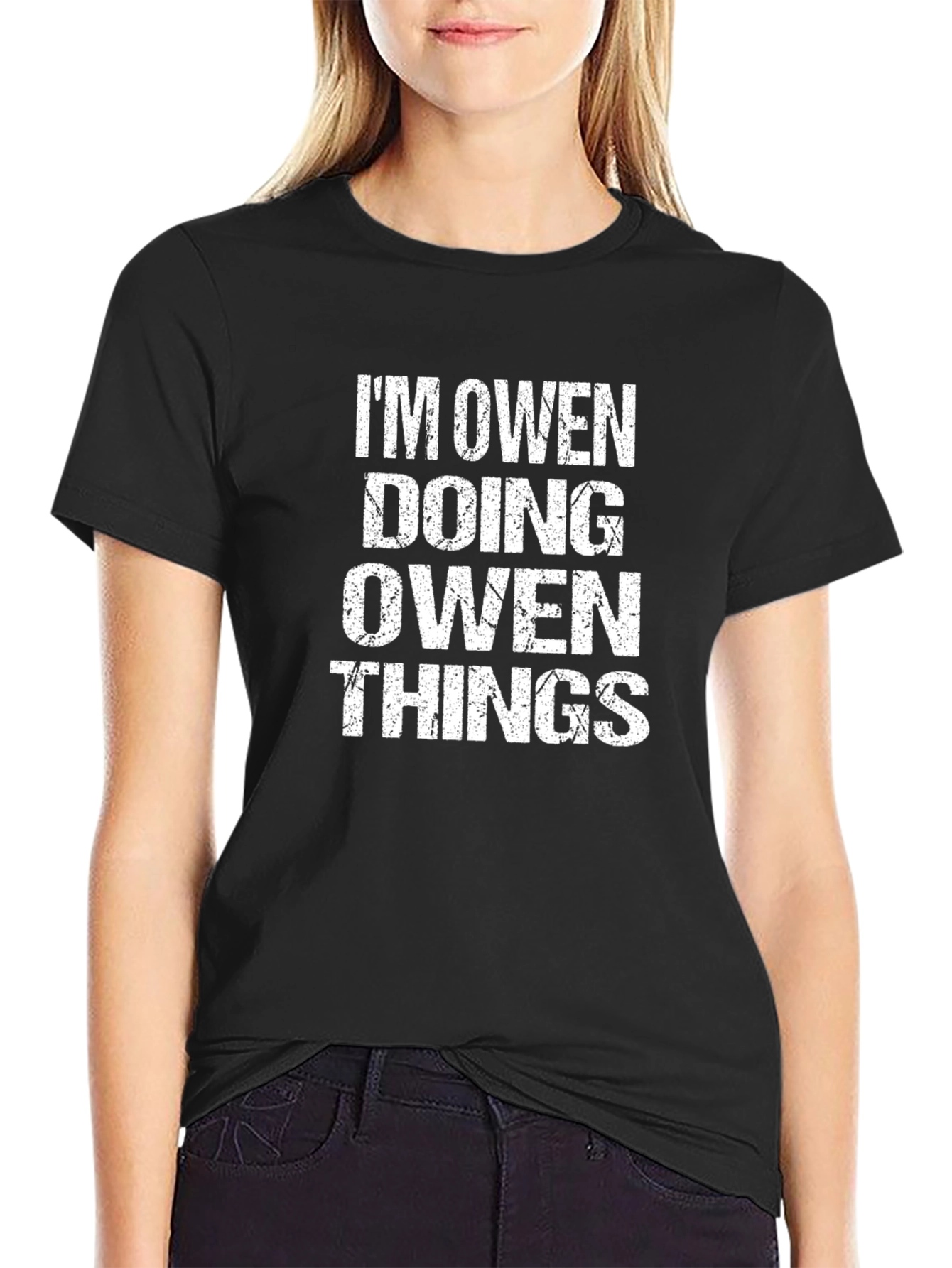 Black I'm Owen Doing Owen Things - Funny T-Shirt view 2