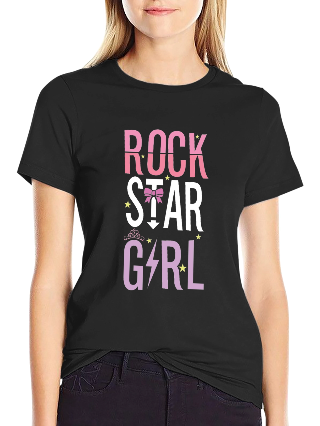 Black Rock Star Girl Graphic Tee view 2