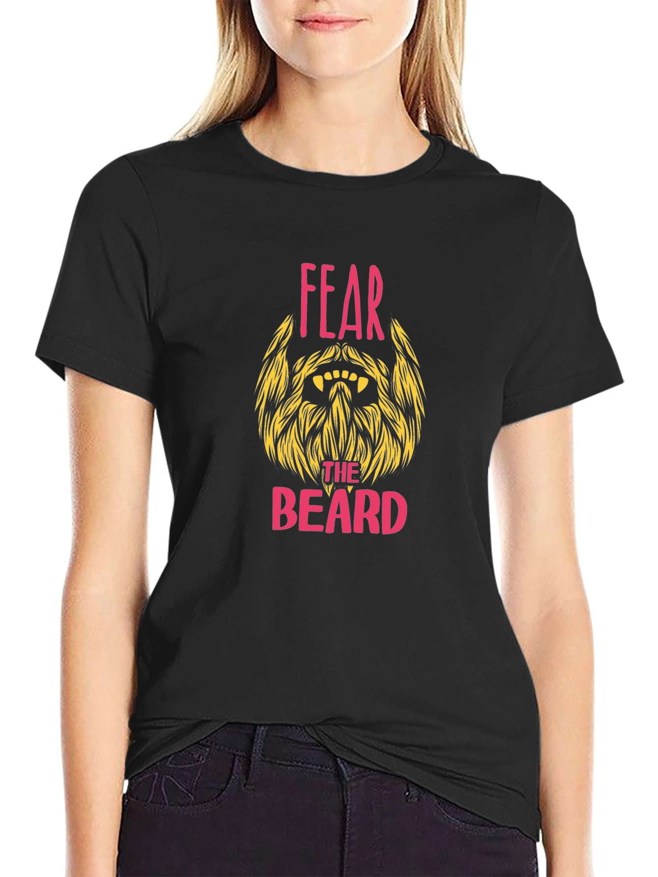 Black Fear the Beard Graphic Tee view 2