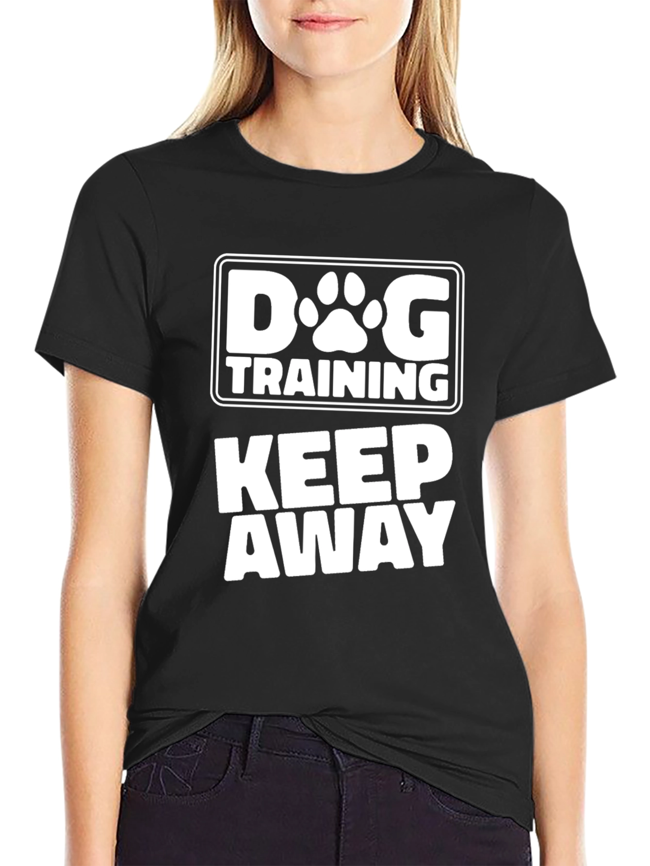 Black Dog Training Keep Away T-Shirt - Novelty Graphic Tee view 2
