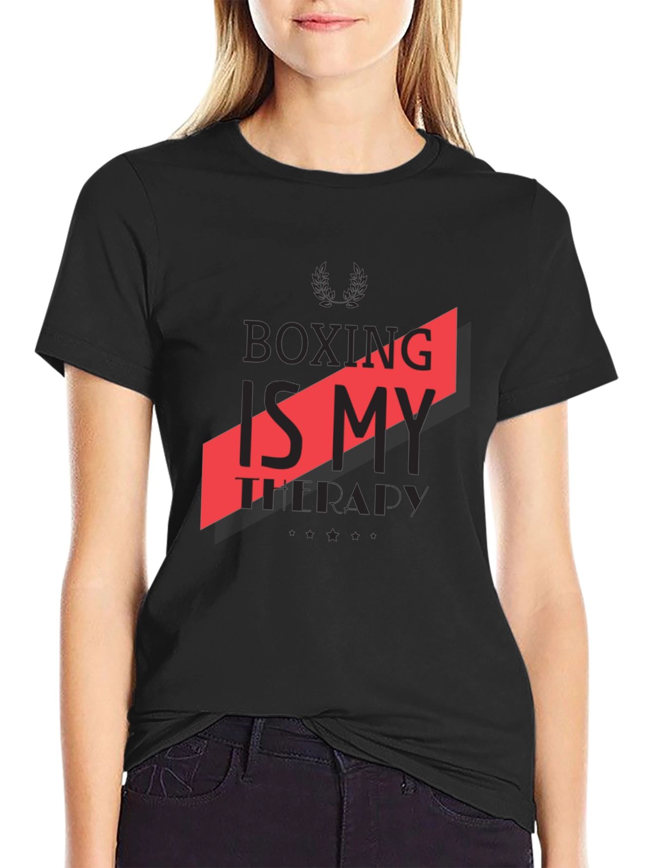 Black Boxing Is My Therapy Graphic Tee view 2