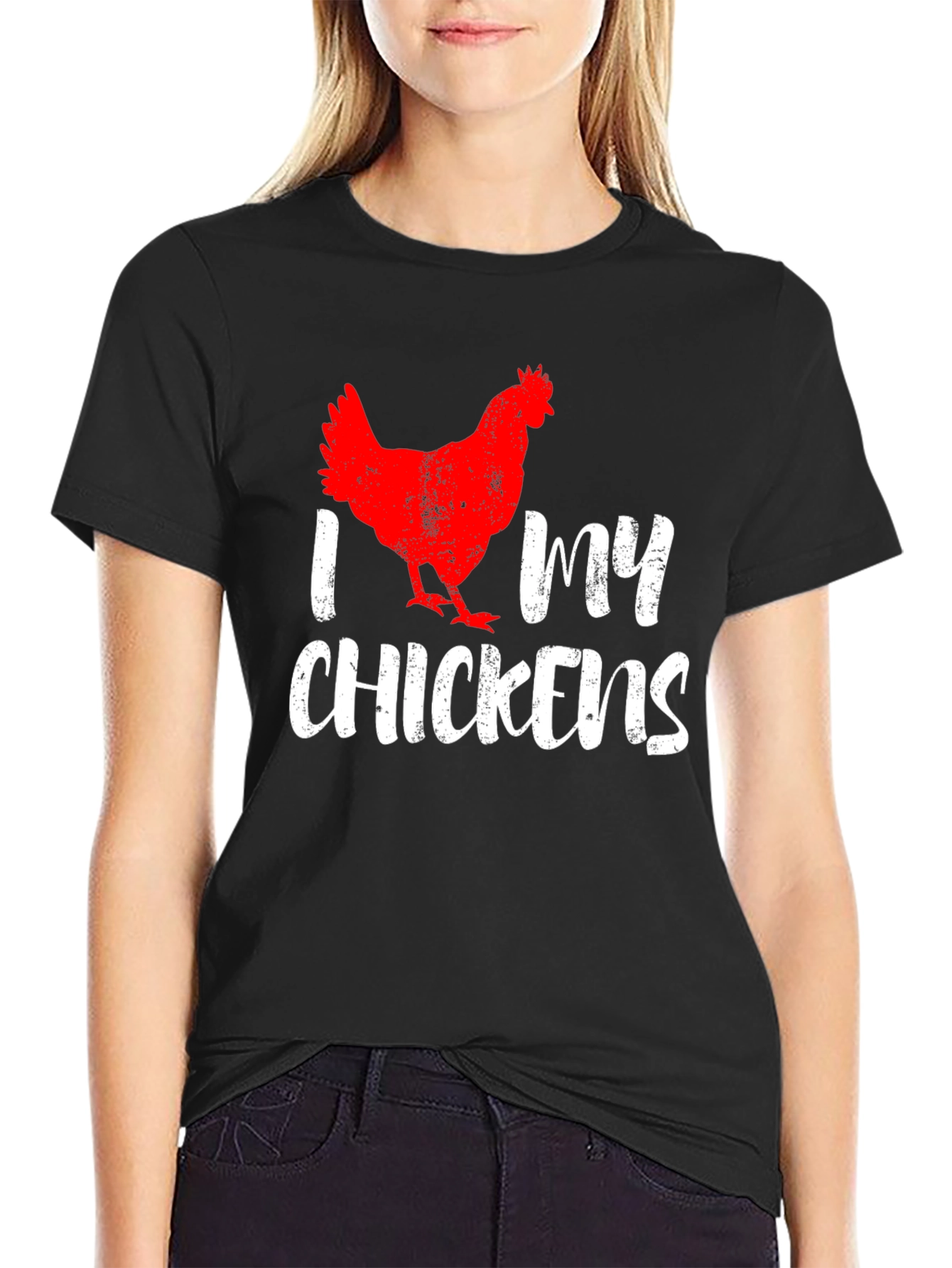 Black I Love My Chickens T-Shirt - Black view 2