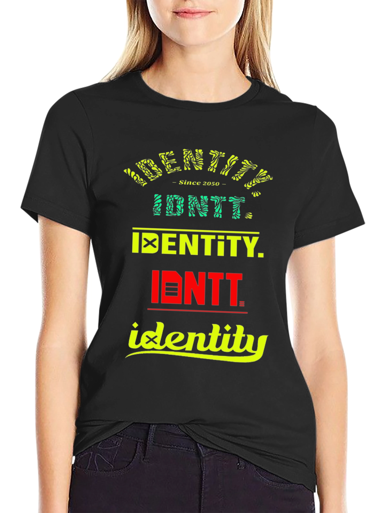 Black Identity Graphic Print T-Shirt view 2