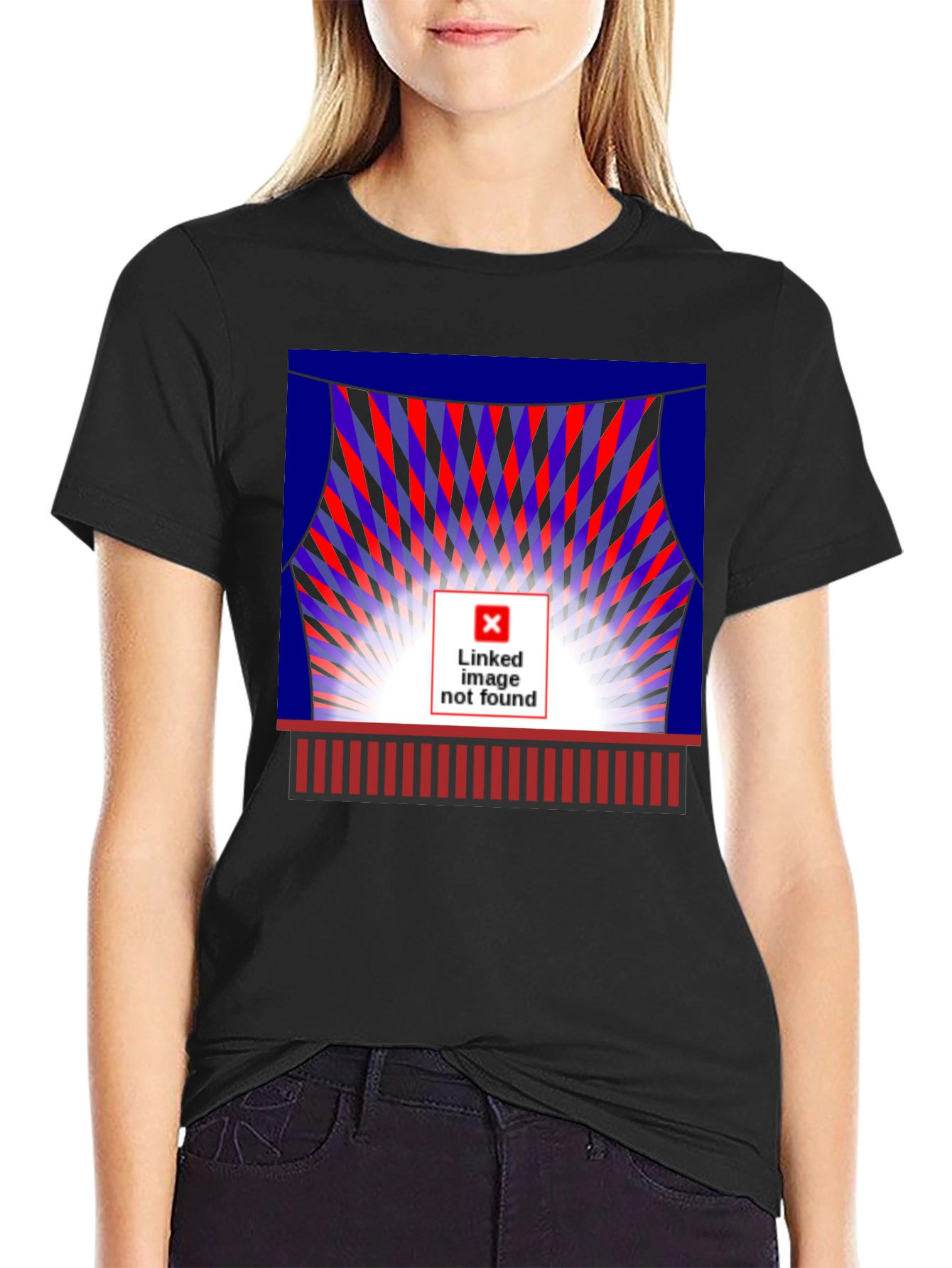 Black Abstract Graphic Tee - Stage Light Design view 2