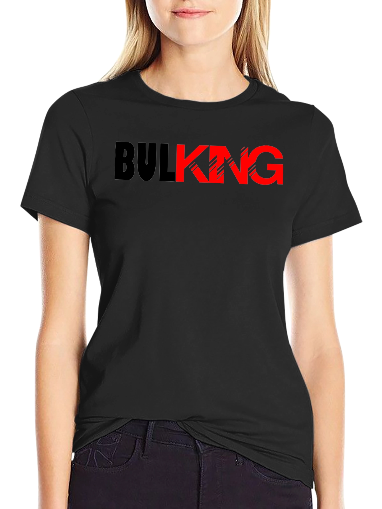 Black Bulking Graphic Tee - Black & Red view 2