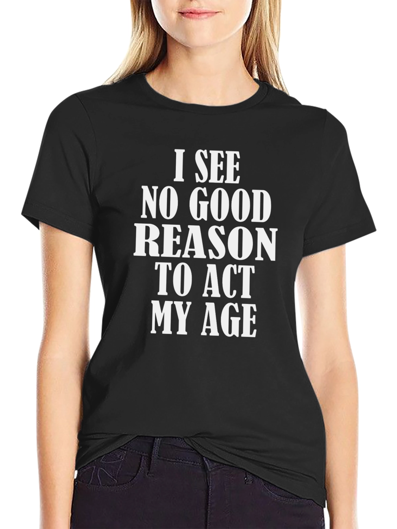 Black Funny "Act My Age" Black Graphic Tee view 2