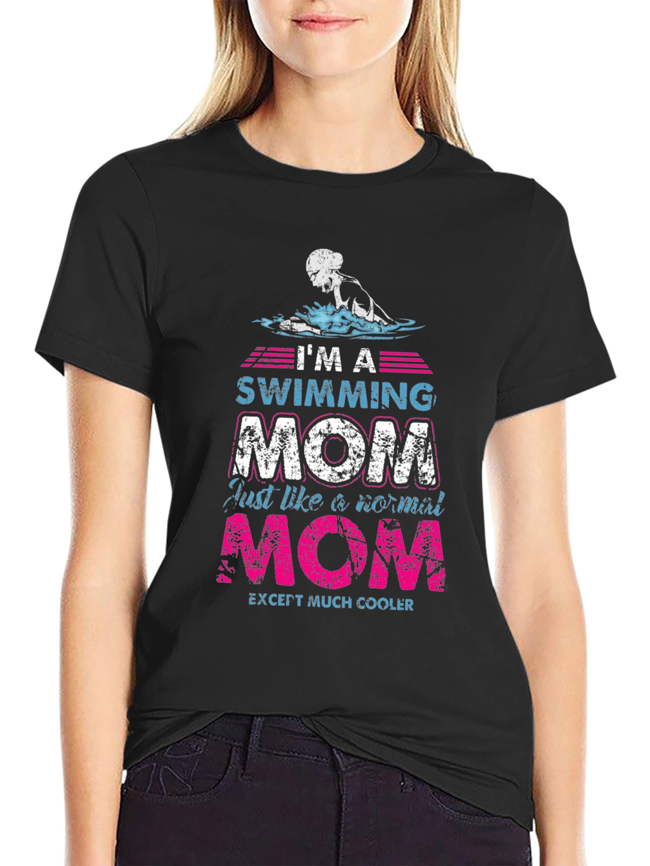 Swimming Mom Graphic T-Shirt - Cool Mothers Day Gift - 2