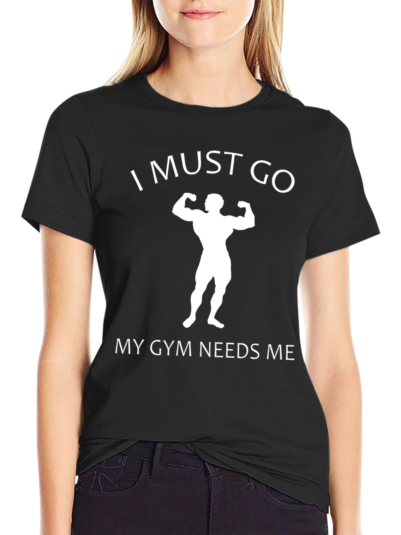 Black Gym Humor Graphic Tee - I Must Go view 2