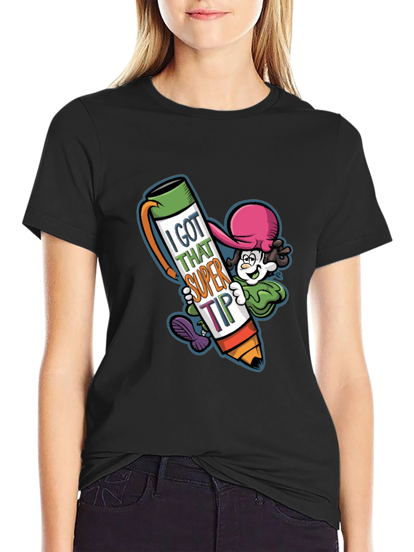 Black I Got That Super Tip Graphic Tee - Novelty T-Shirt view 2