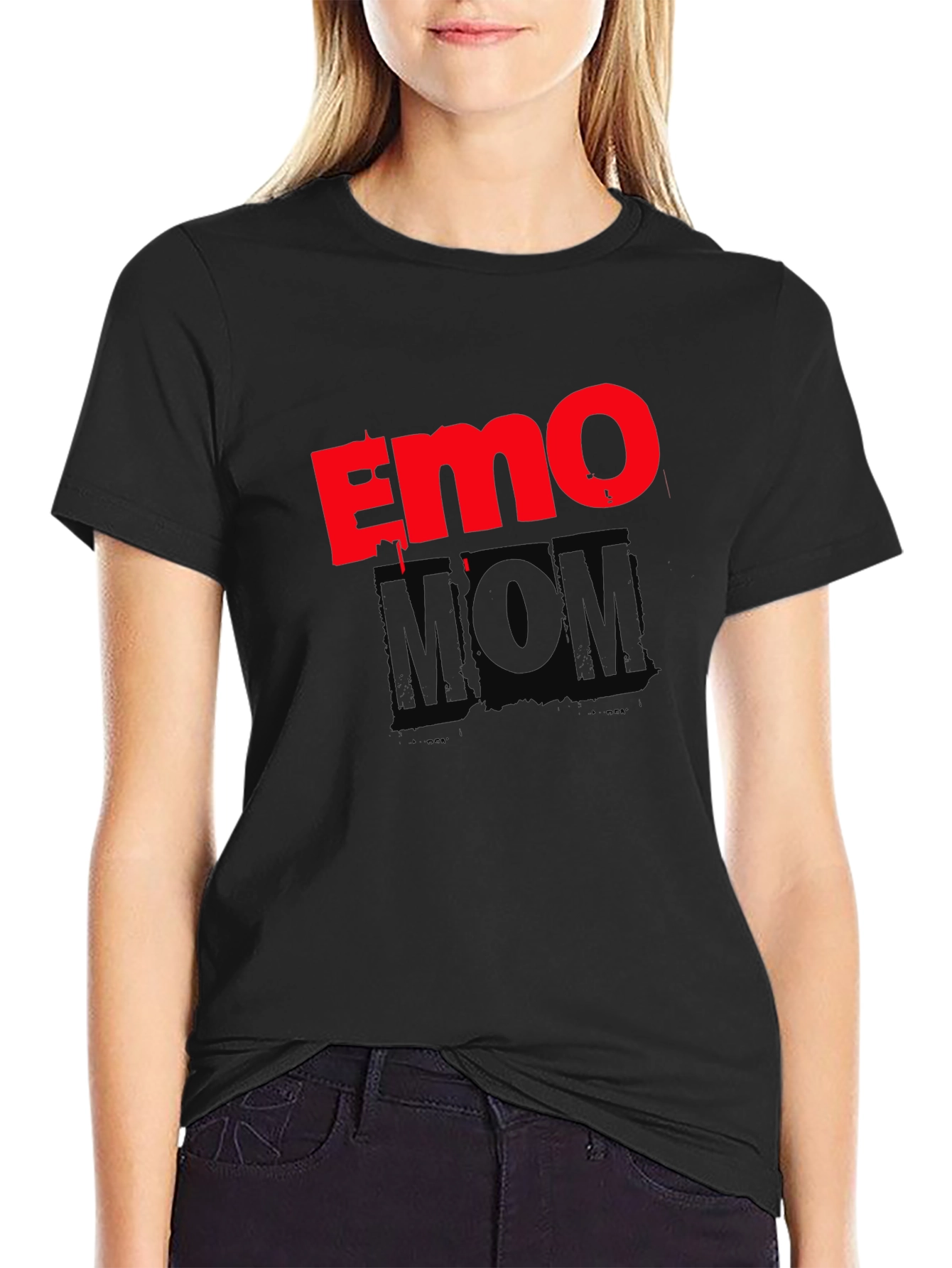 Black Emo Mom Black Graphic T-Shirt view 2