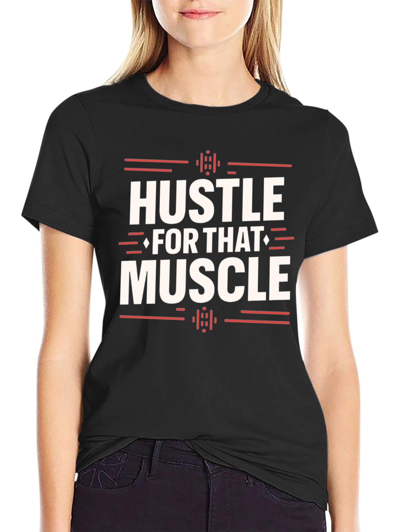Hustle for Muscle Black Graphic Tee - 2