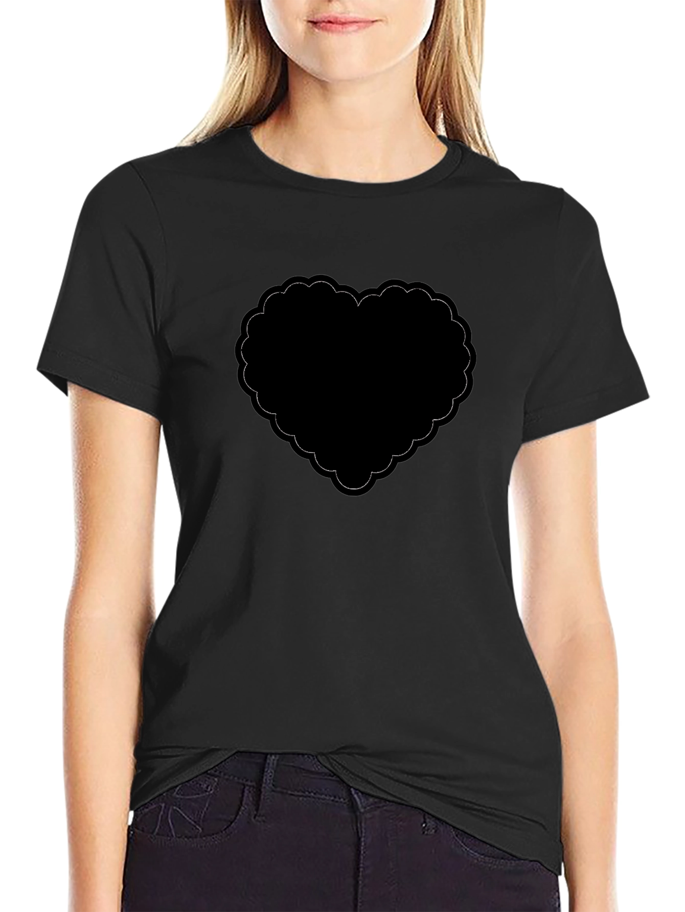 Black Black Heart Graphic T-Shirt - Stylish and Trendy view 2
