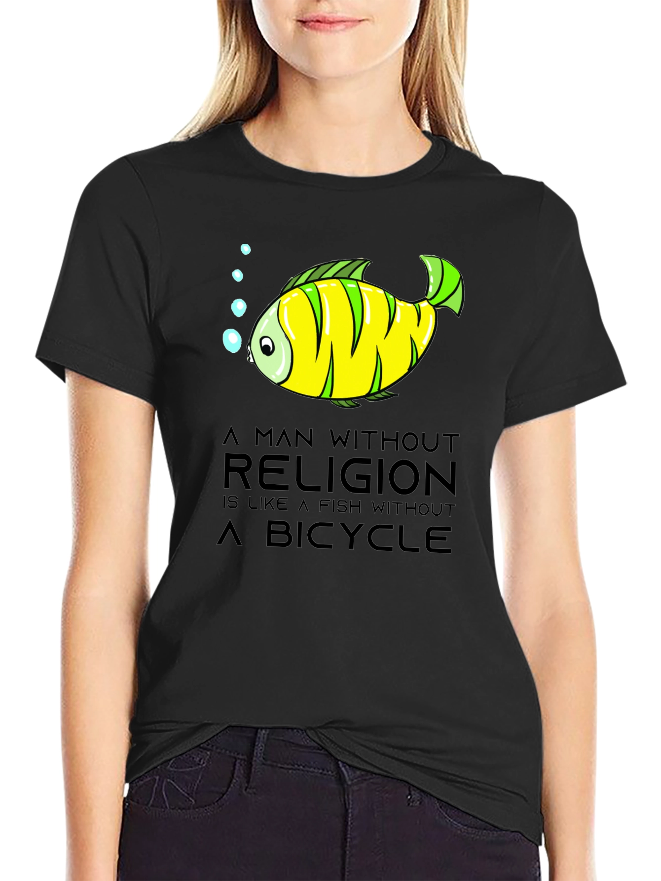 Black A Man Without Religion T-Shirt view 2