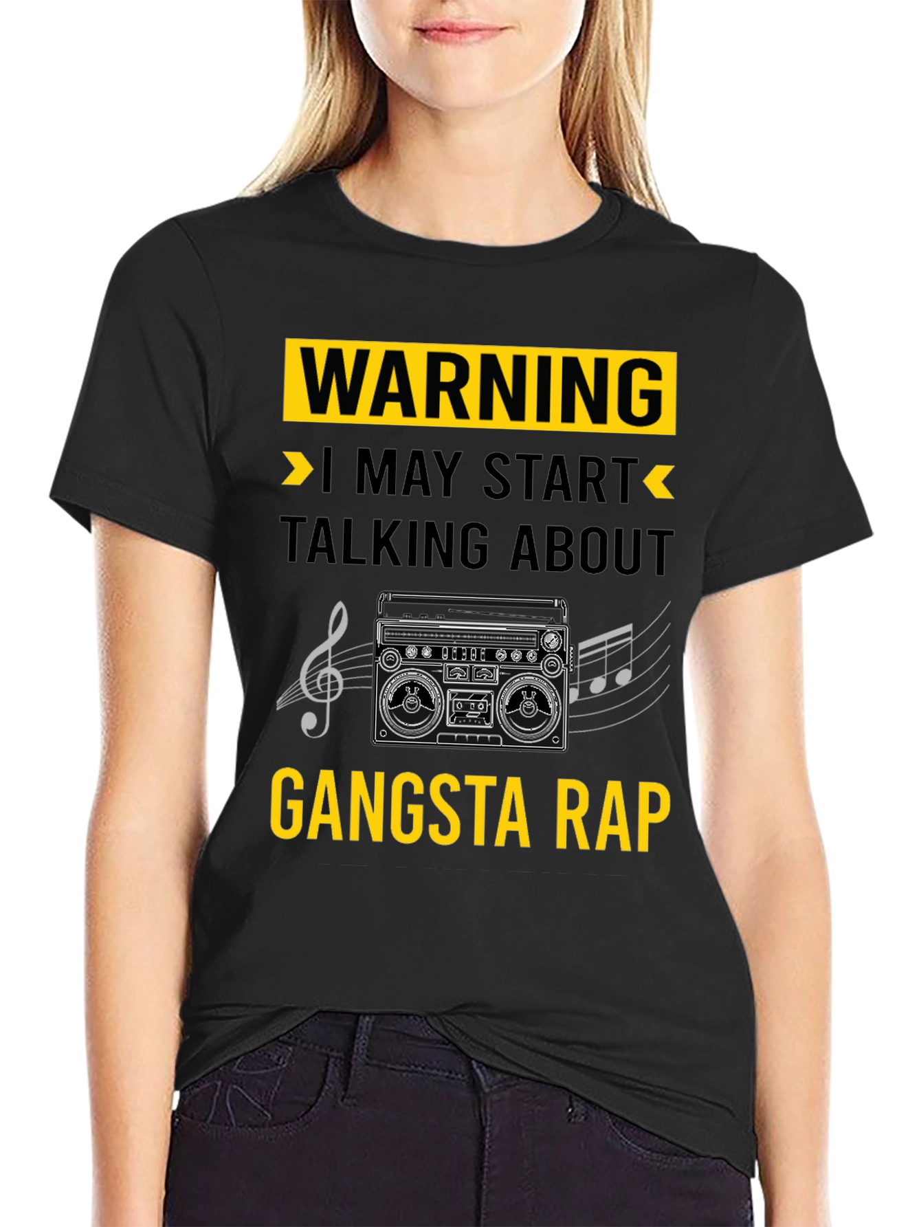 Black Warning May Start Talking Gangsta Rap T-Shirt view 2