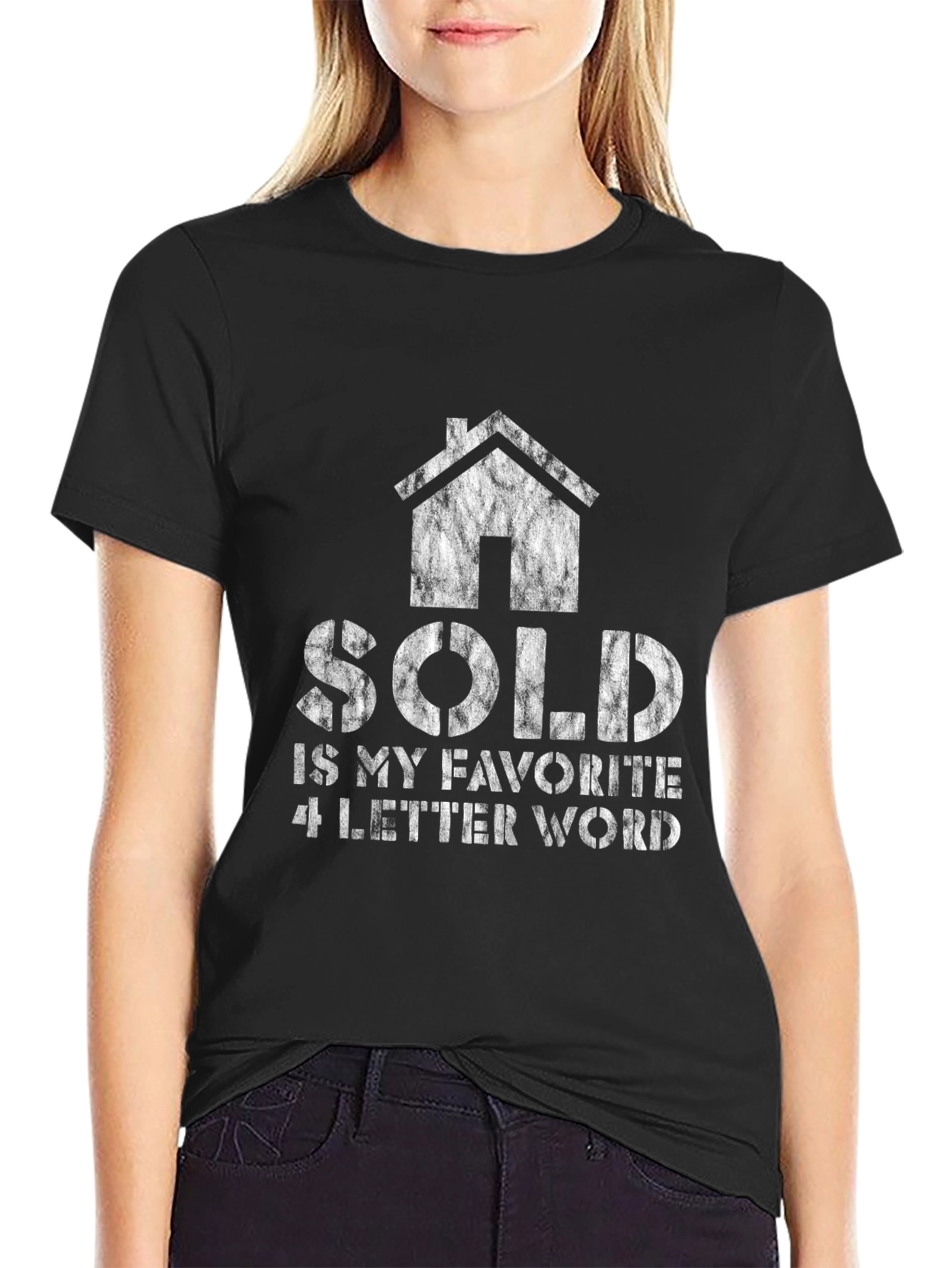 Black Realtor SOLD T-Shirt - Real Estate Agent Gift view 2