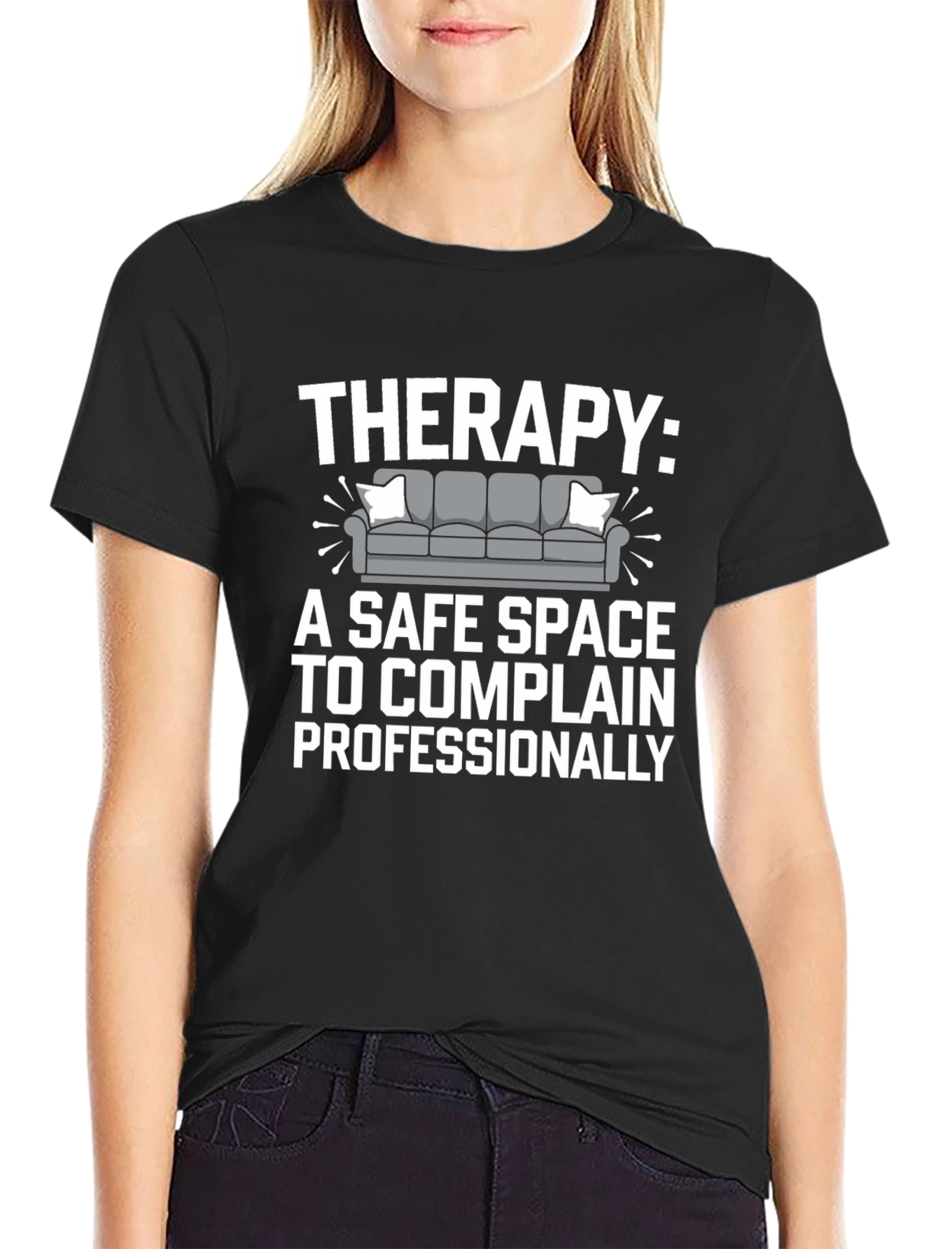 Black Therapy: A Safe Space T-Shirt view 2