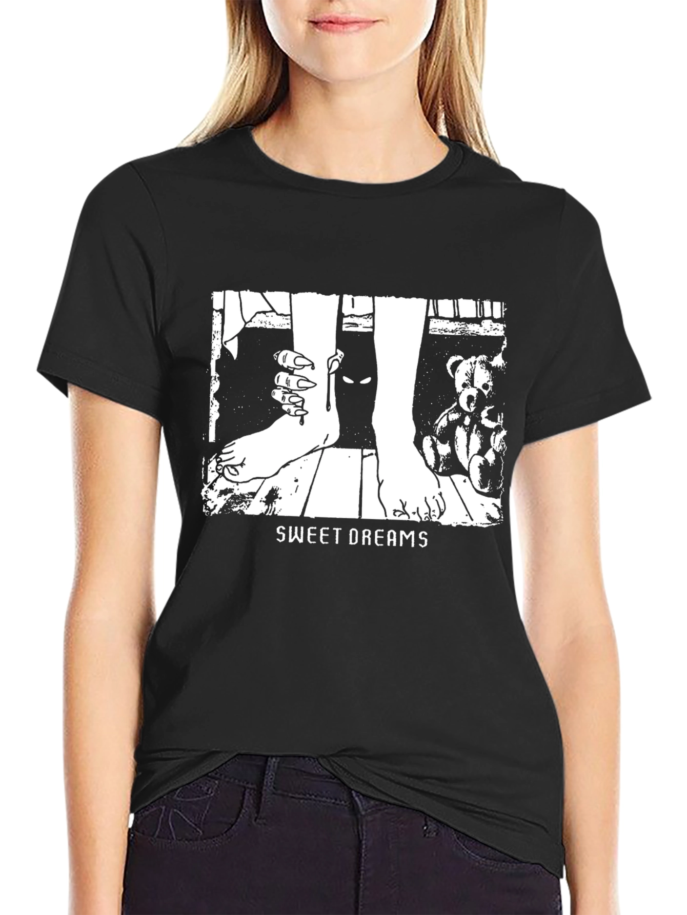 Black Sweet Dreams Graphic Tee - Black view 2