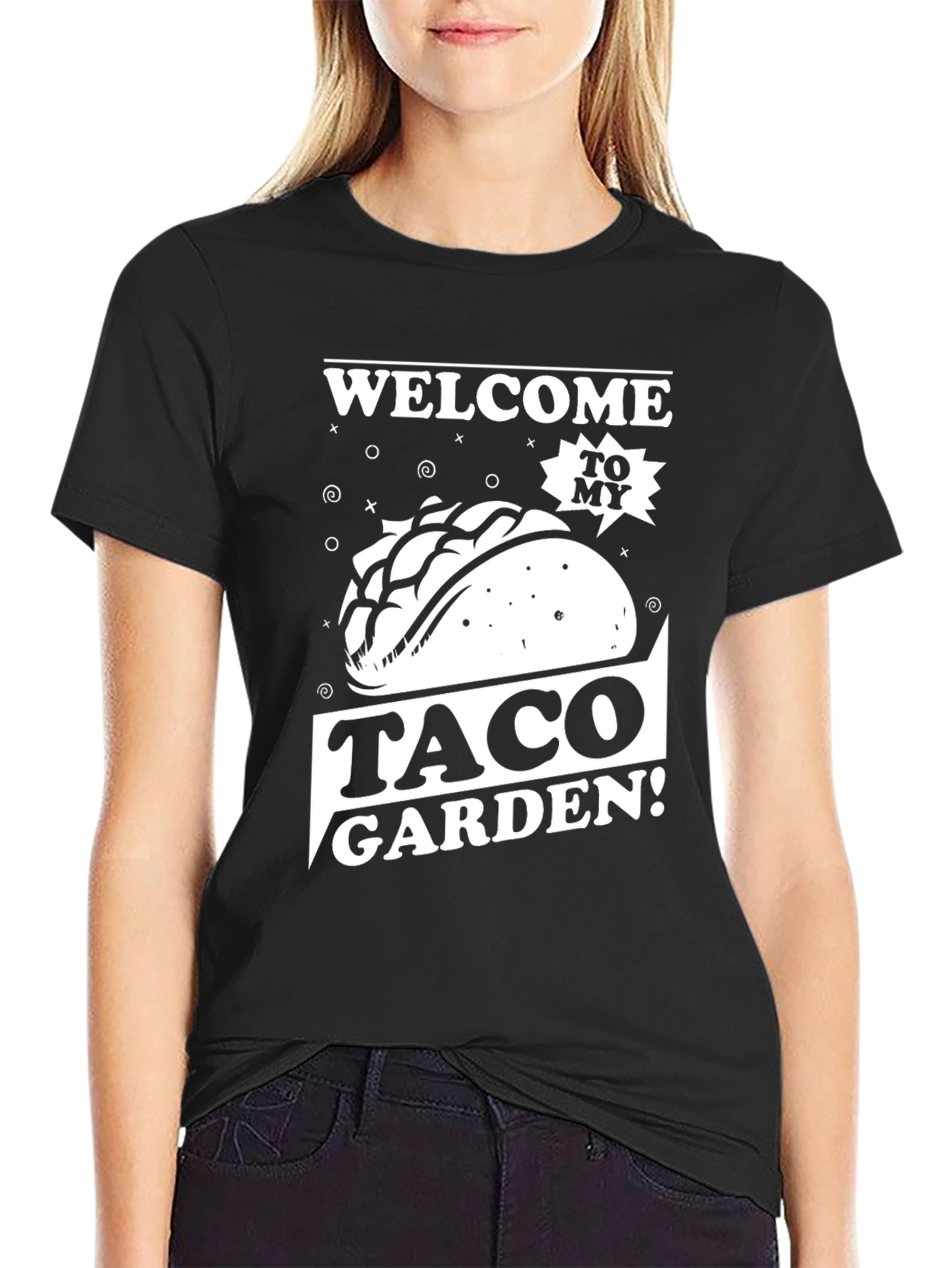 Black Welcome To My Taco Garden Black T-Shirt view 2
