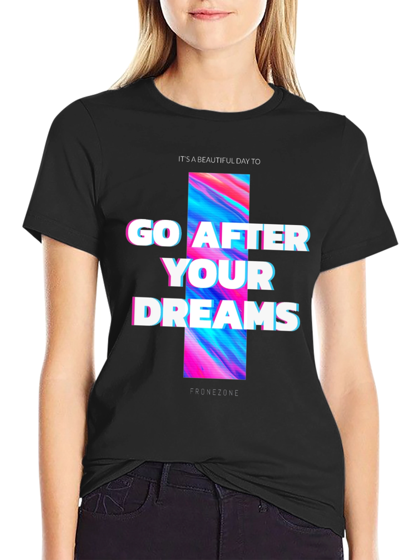 Black Go After Your Dreams Black Graphic Tee view 2