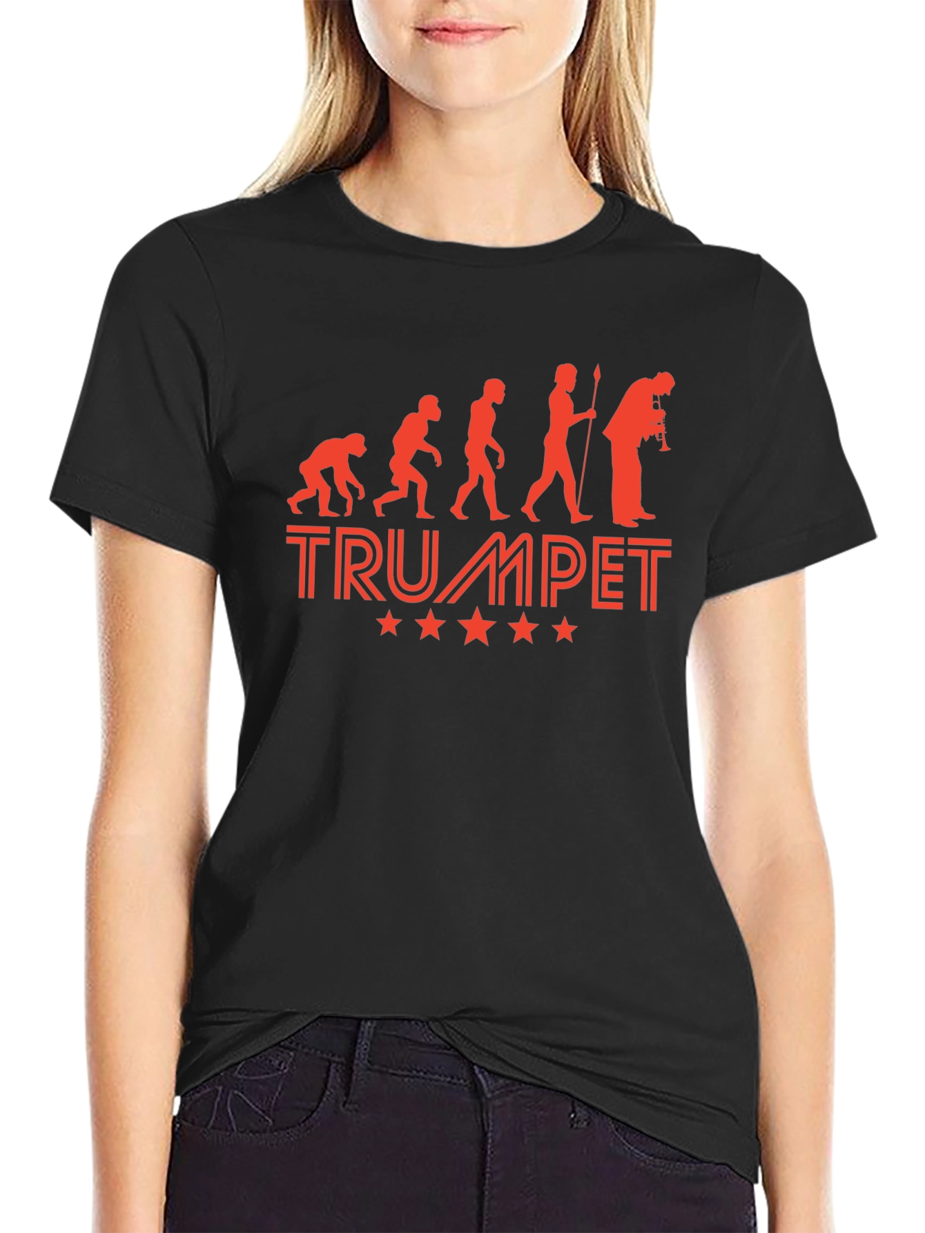 Black Trumpet Evolution T-Shirt - Music Lover Tee view 2
