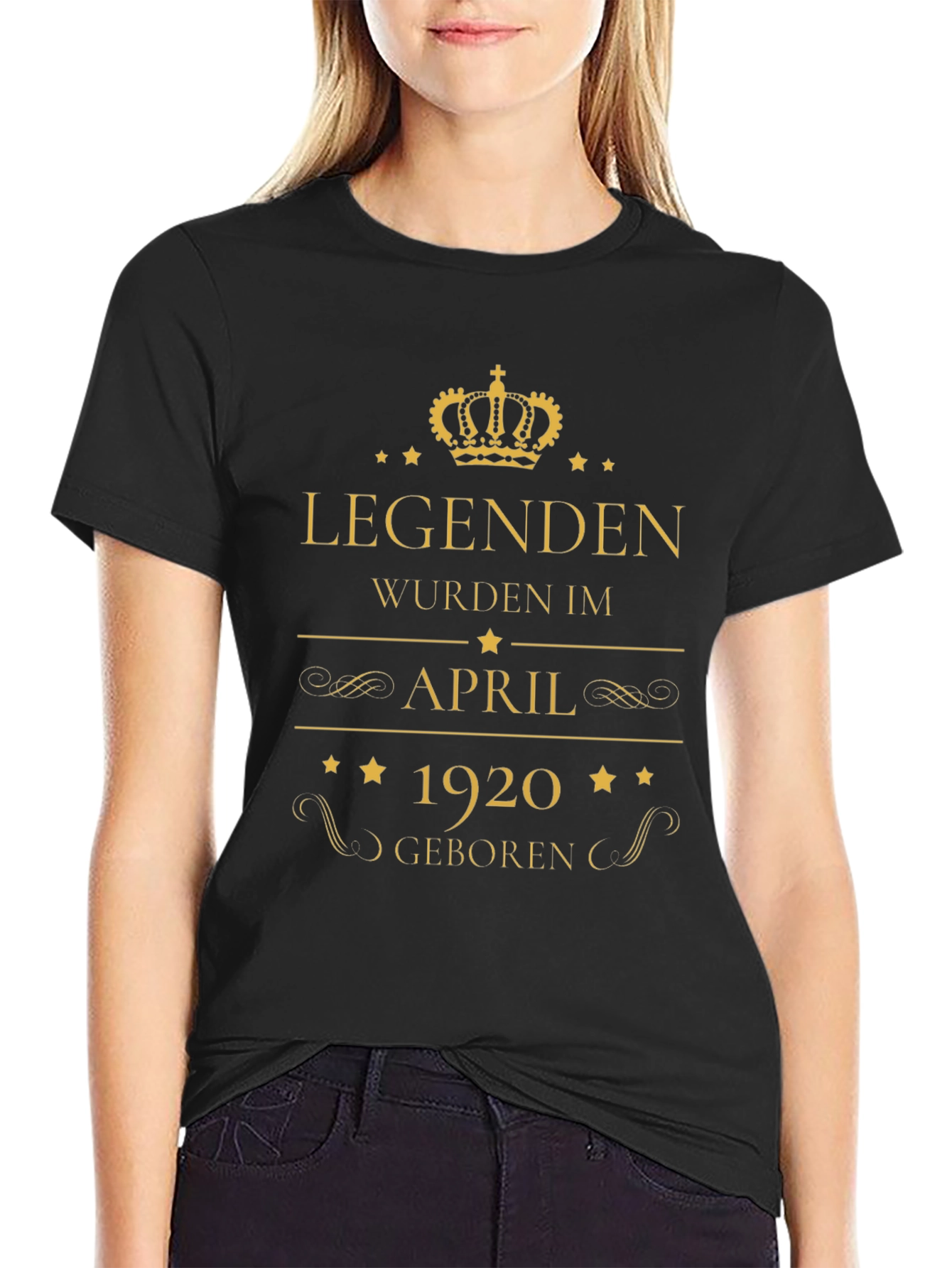 Black Legends Born April 1920 Graphic T-Shirt view 2