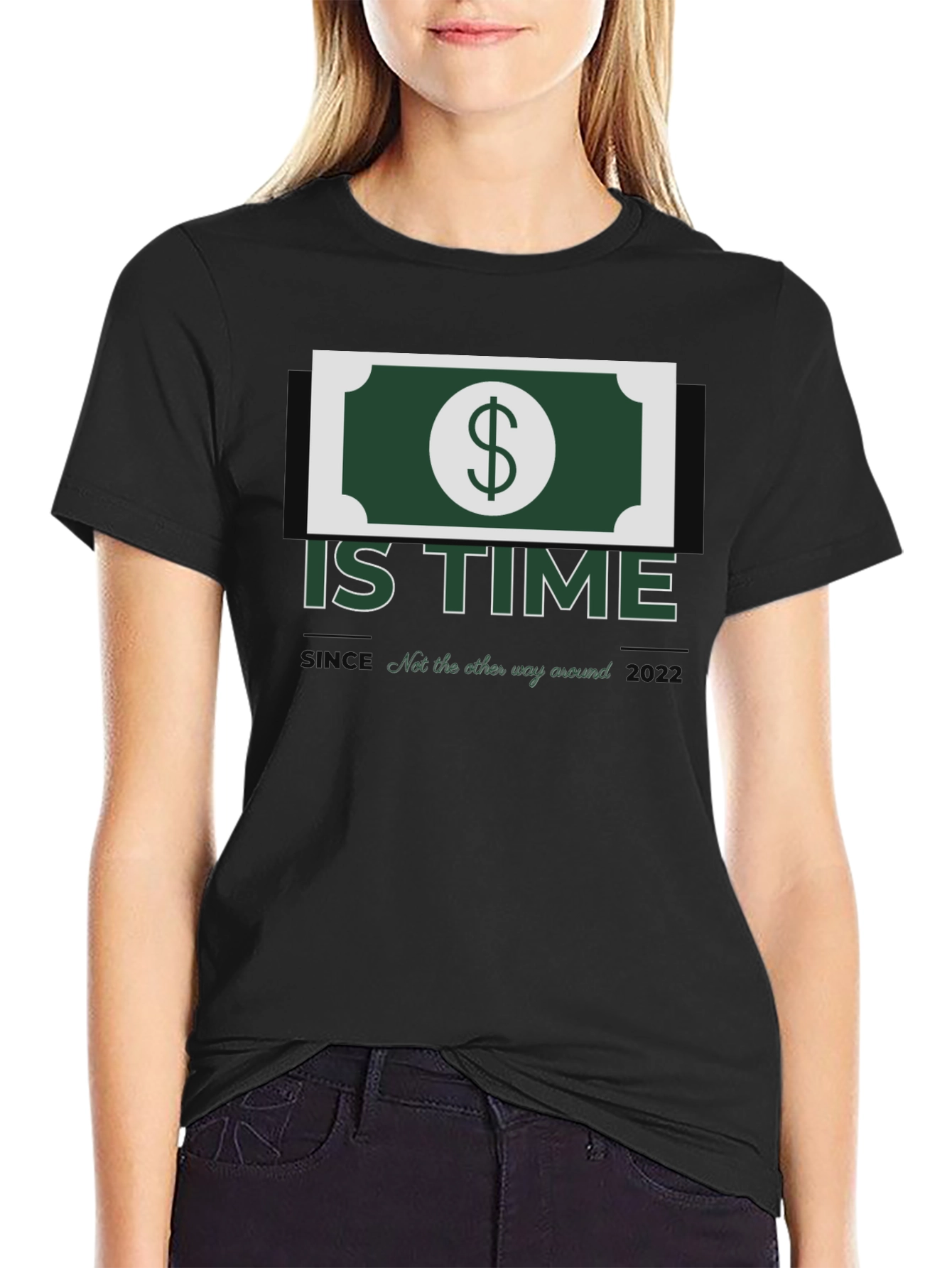 Black Money is Time Graphic Tee - Soft & Stylish view 2
