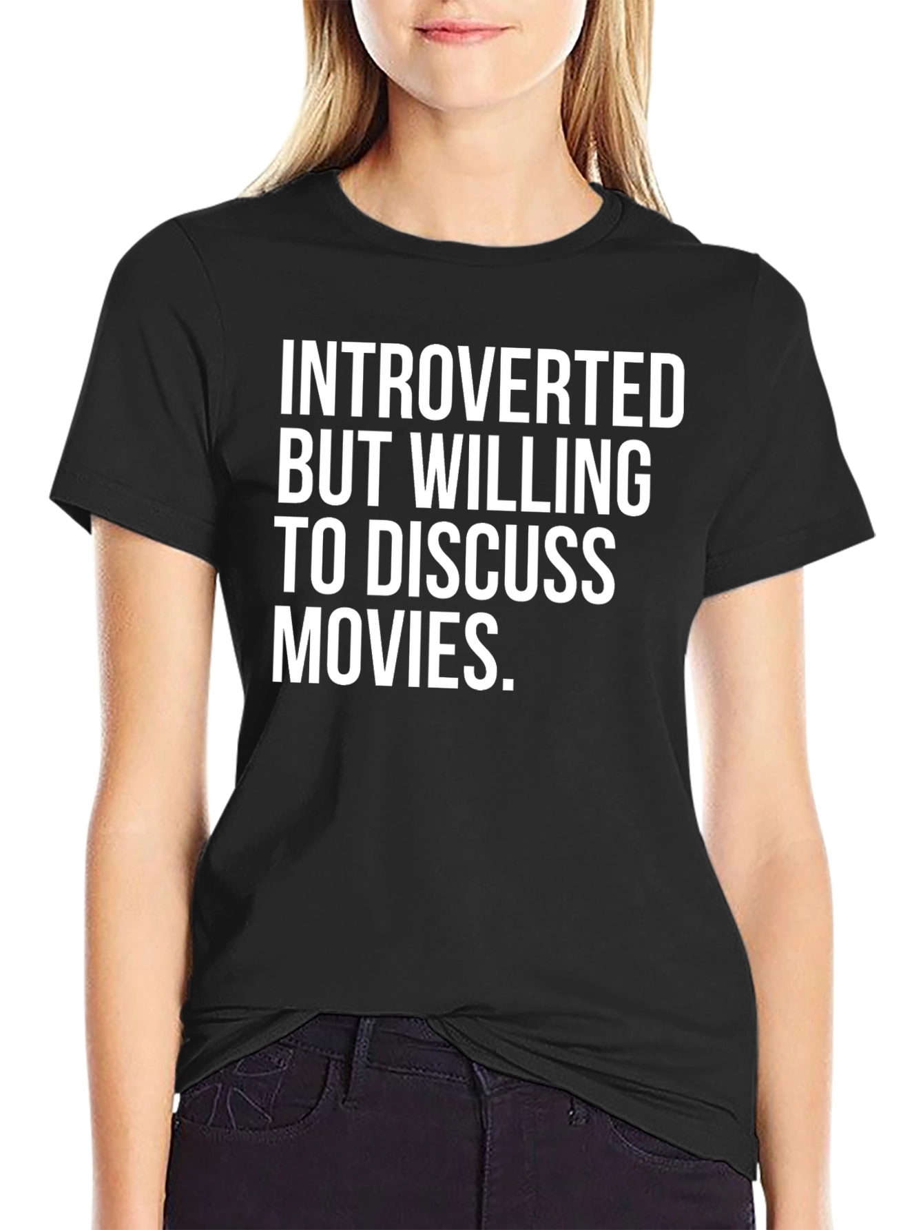 Black Introverted But Willing to Discuss Movies Graphic Tee view 2