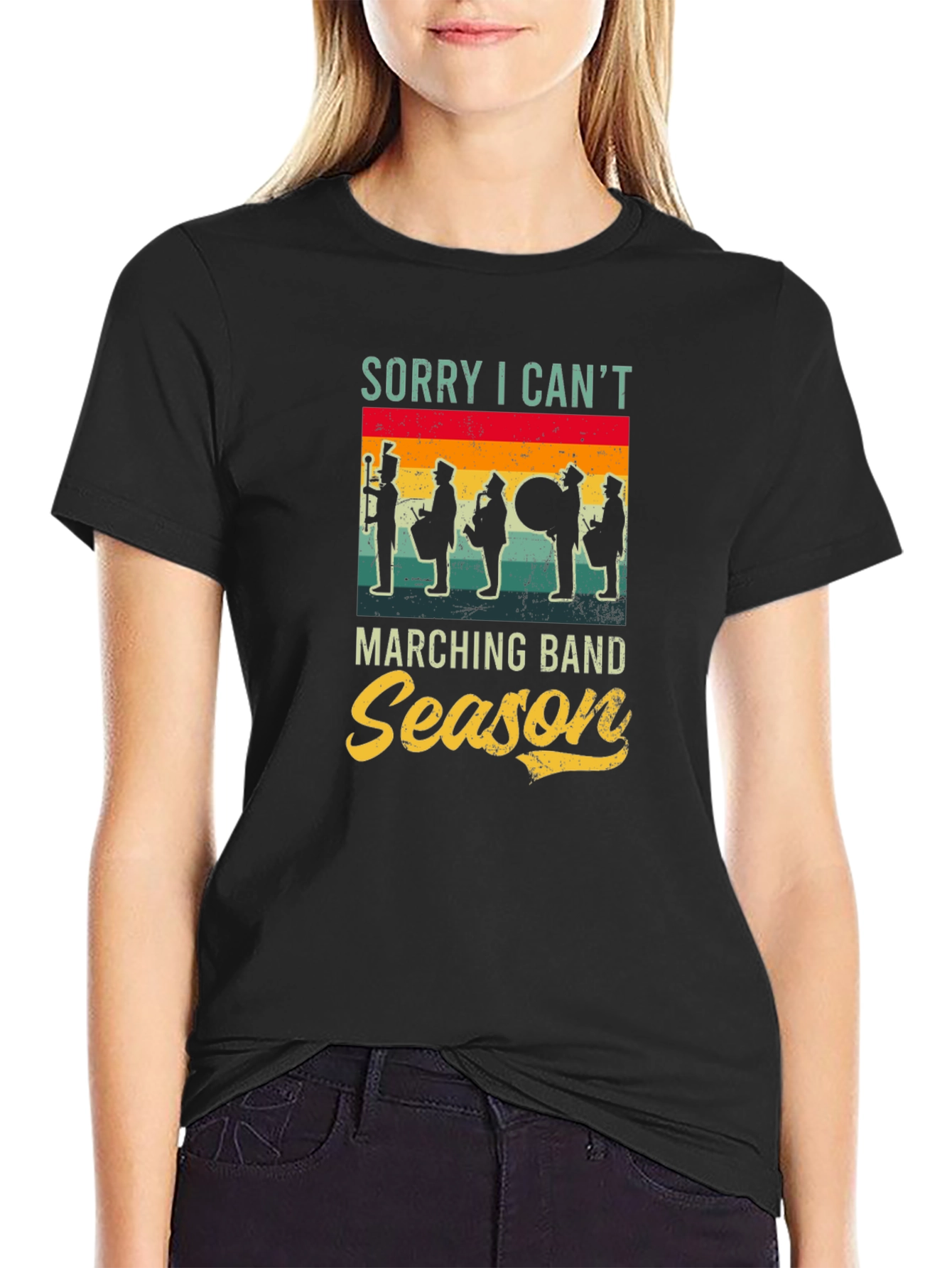 Black Marching Band Season Black T-Shirt view 2