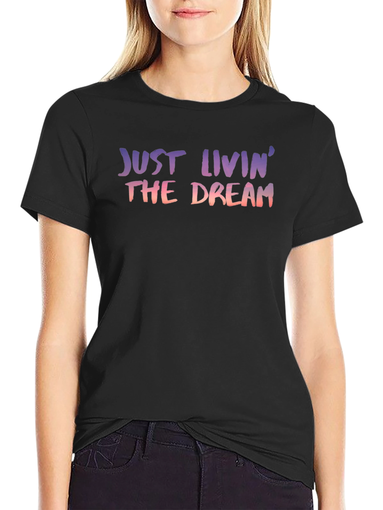 Black Just Livin' the Dream Graphic Tee view 2