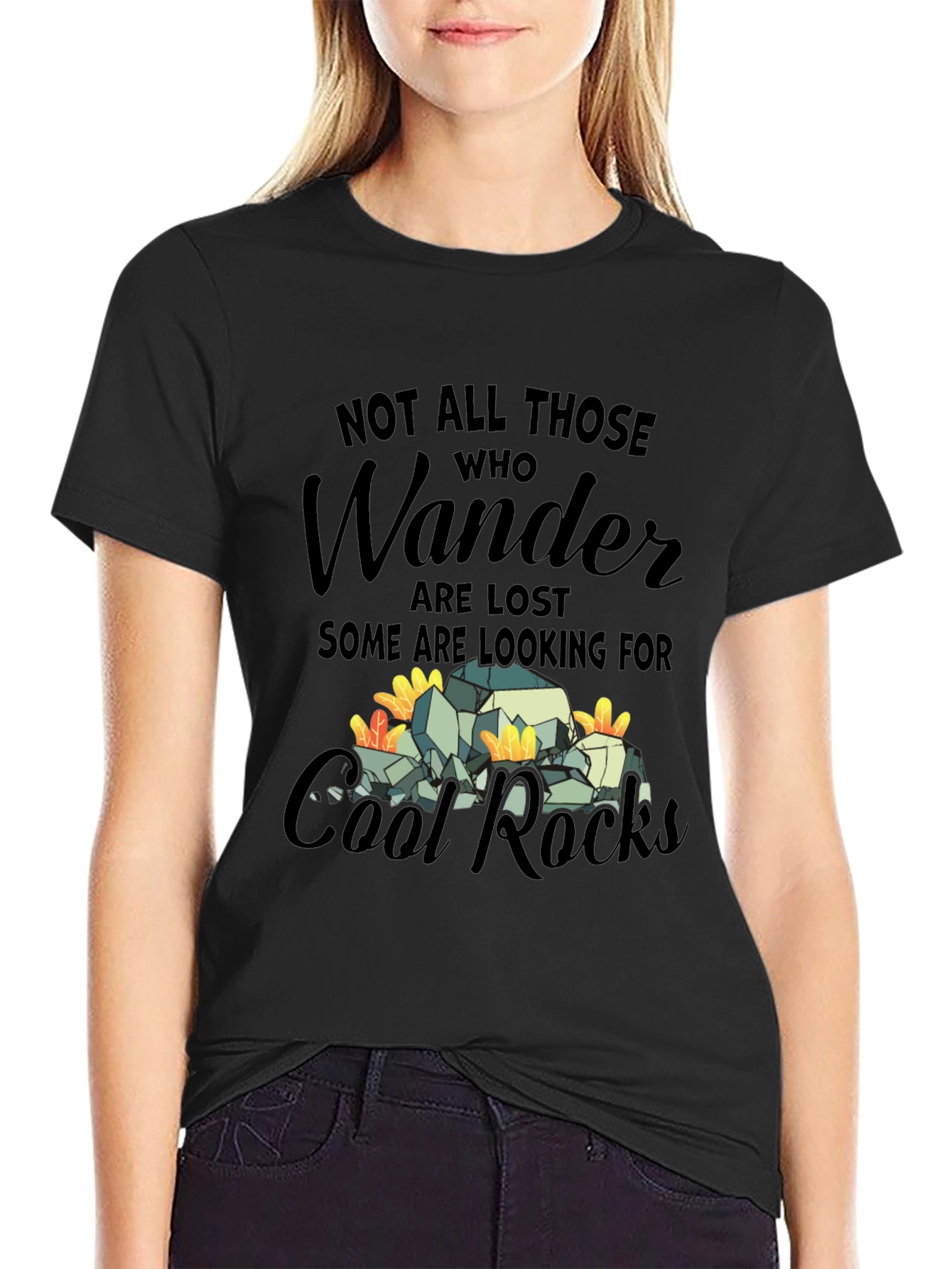 Black Wander Cool Rocks Graphic Tee view 2