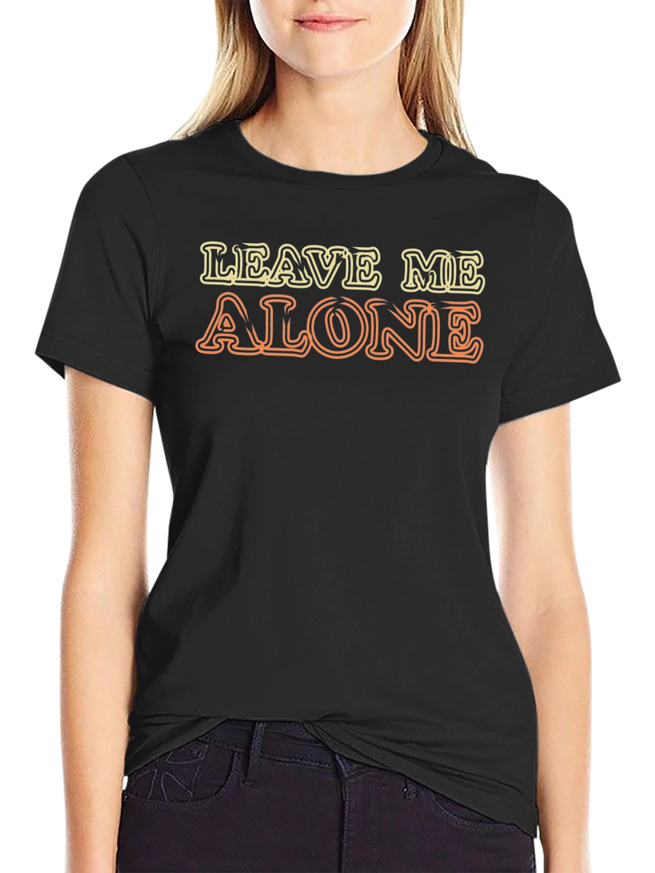 Black Leave Me Alone Graphic Tee - Mens Novelty T-Shirt view 2