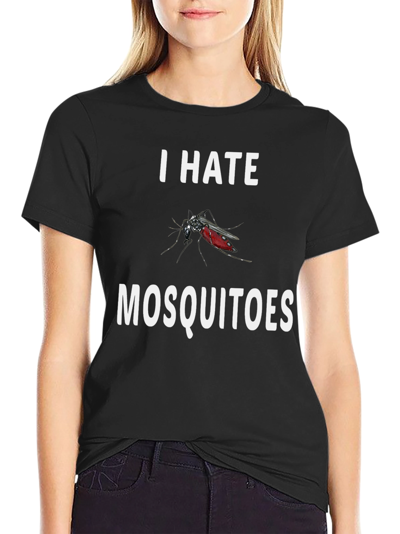 Black I Hate Mosquitoes Graphic T-Shirt view 2
