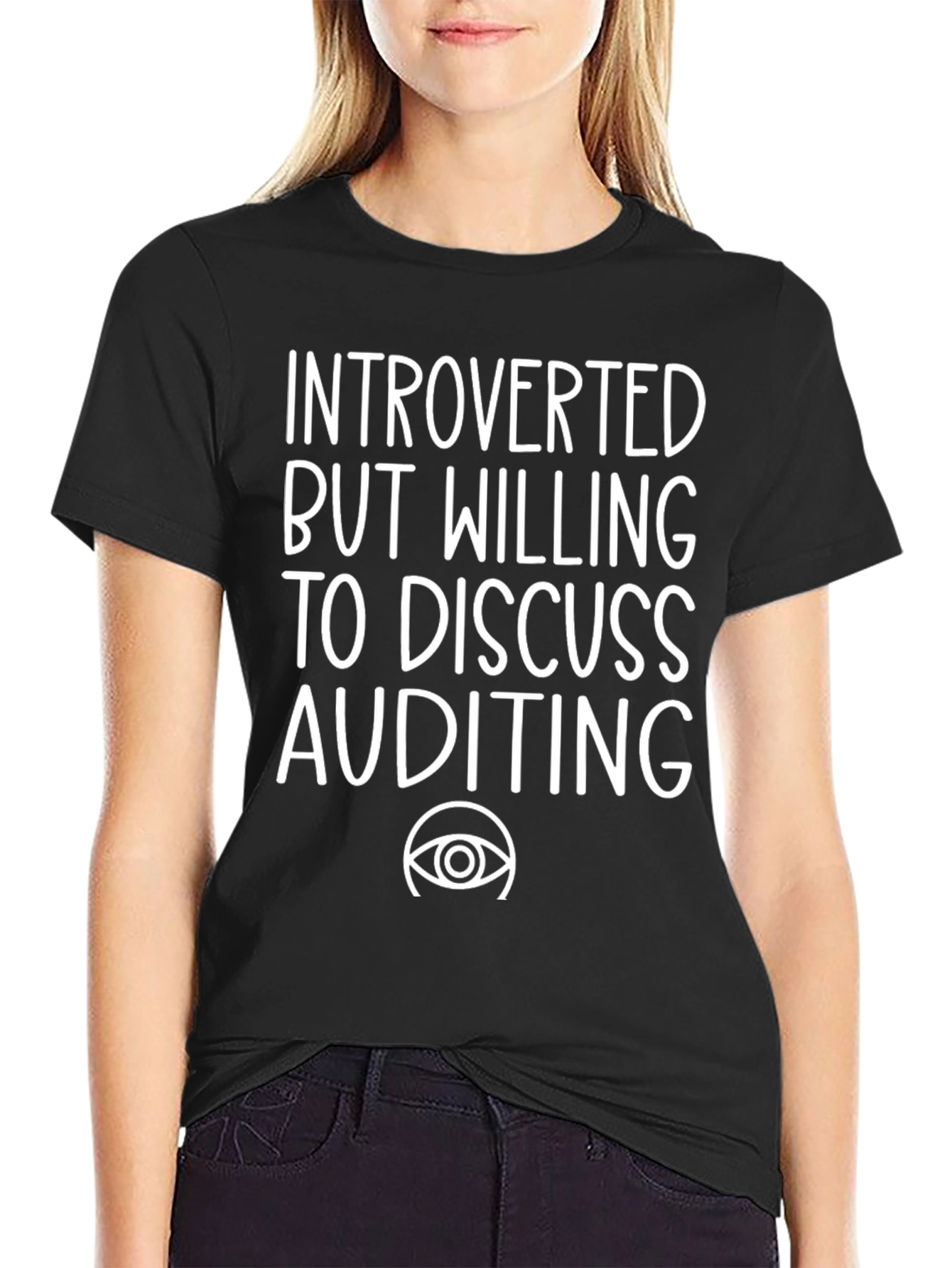 Black Introverted Auditing Tee - Funny Accountant Shirt view 2