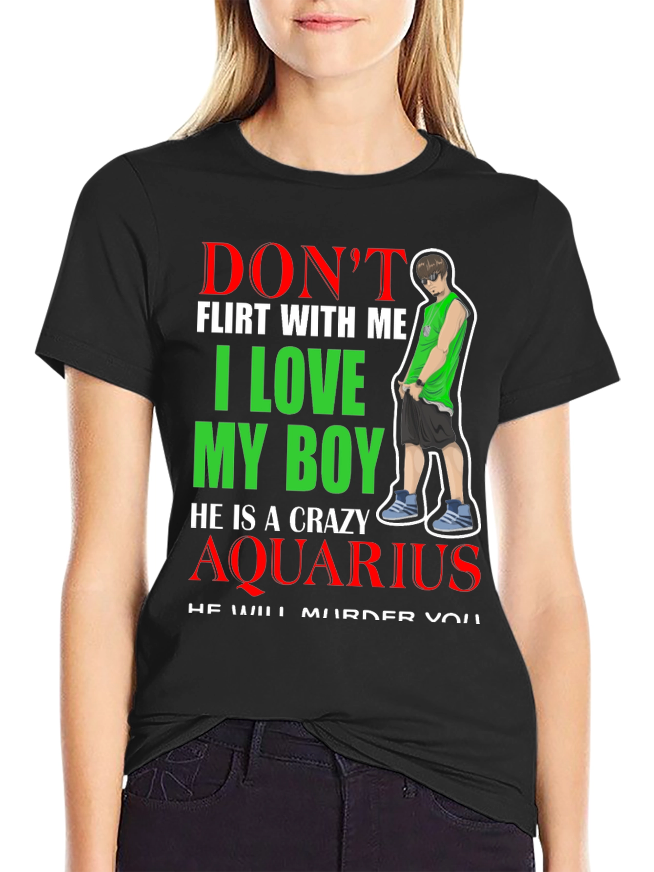 Black Don't Flirt With Me I Love My Boy T-Shirt view 2