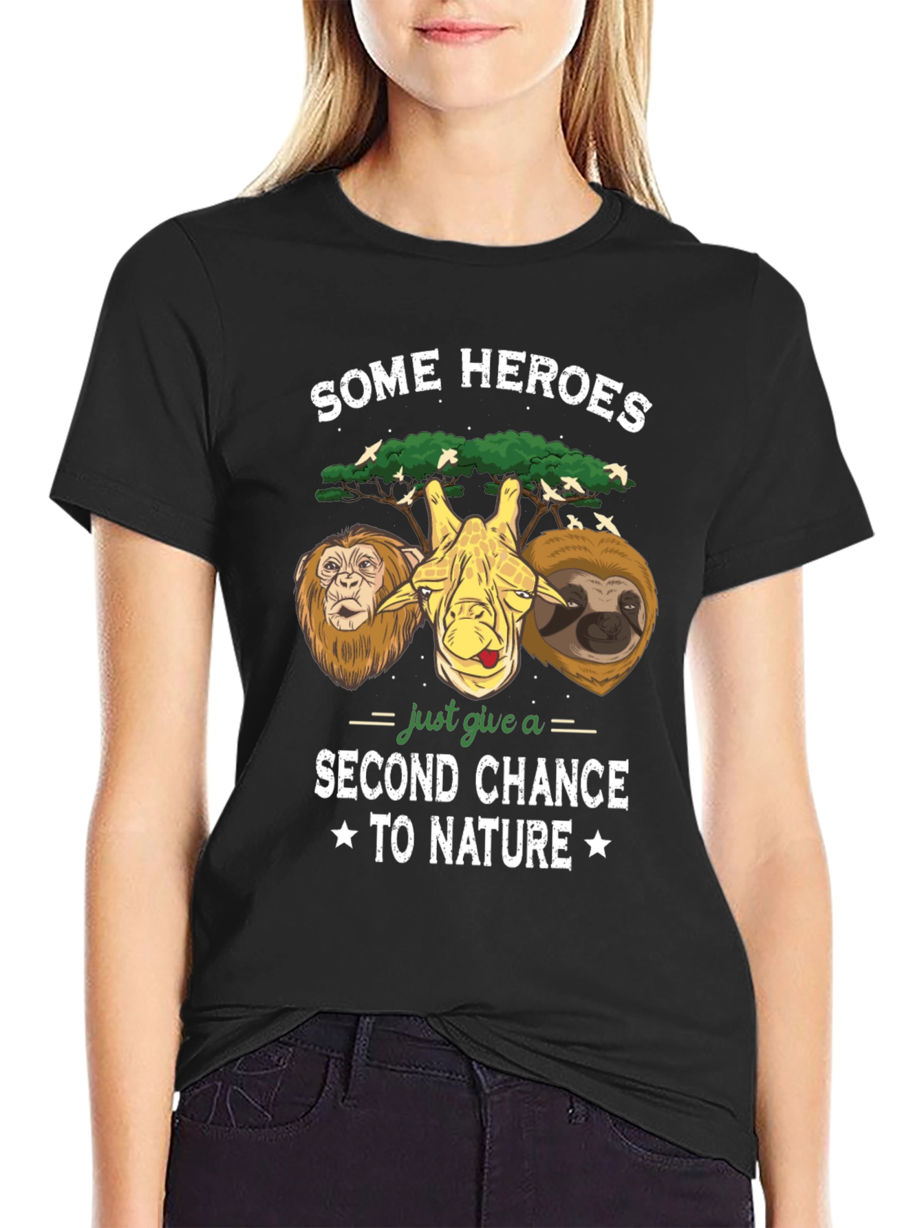 Black Some Heroes Animal Graphic T-Shirt view 2