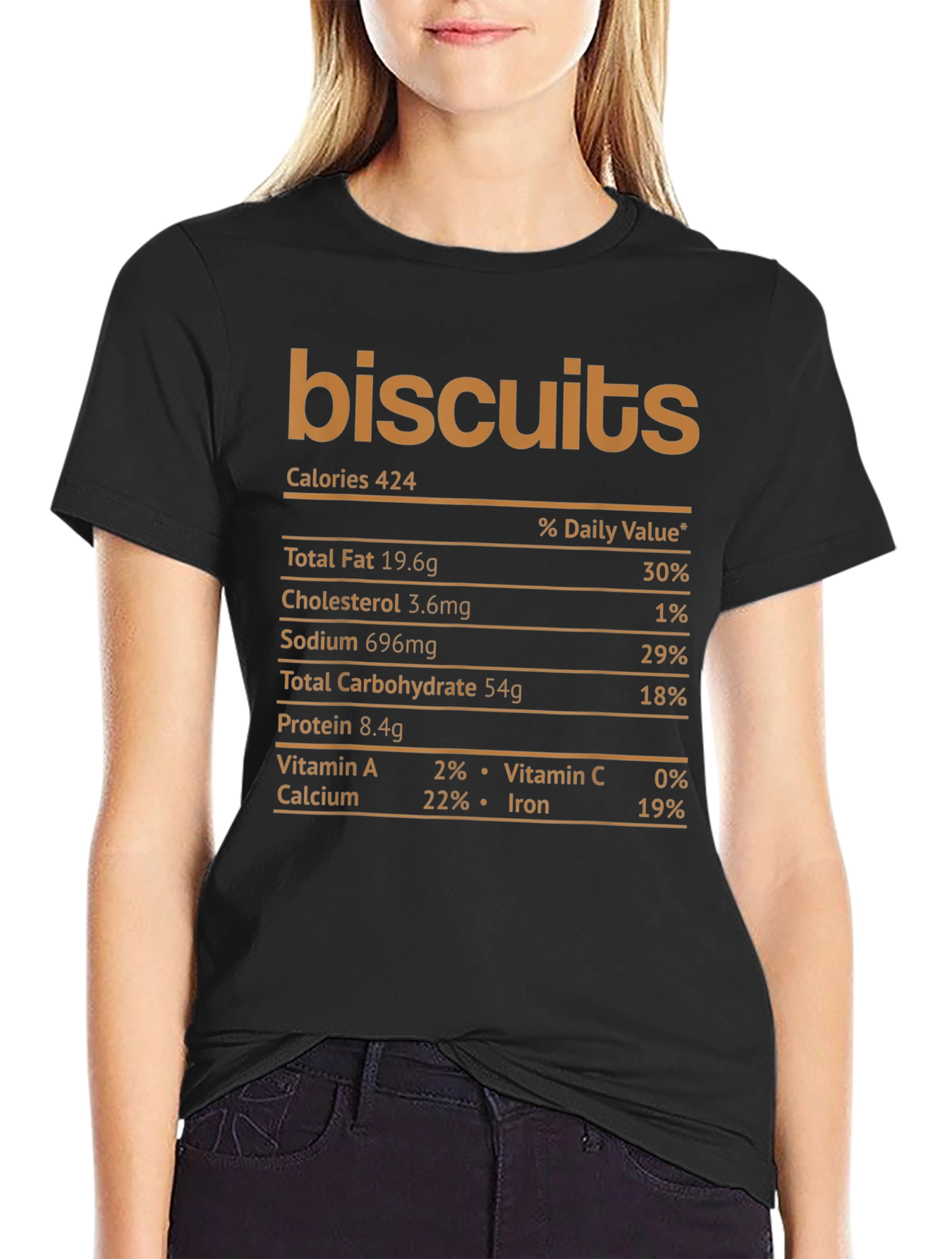 Black Biscuits Nutrition Facts Graphic Novelty T-Shirt view 2